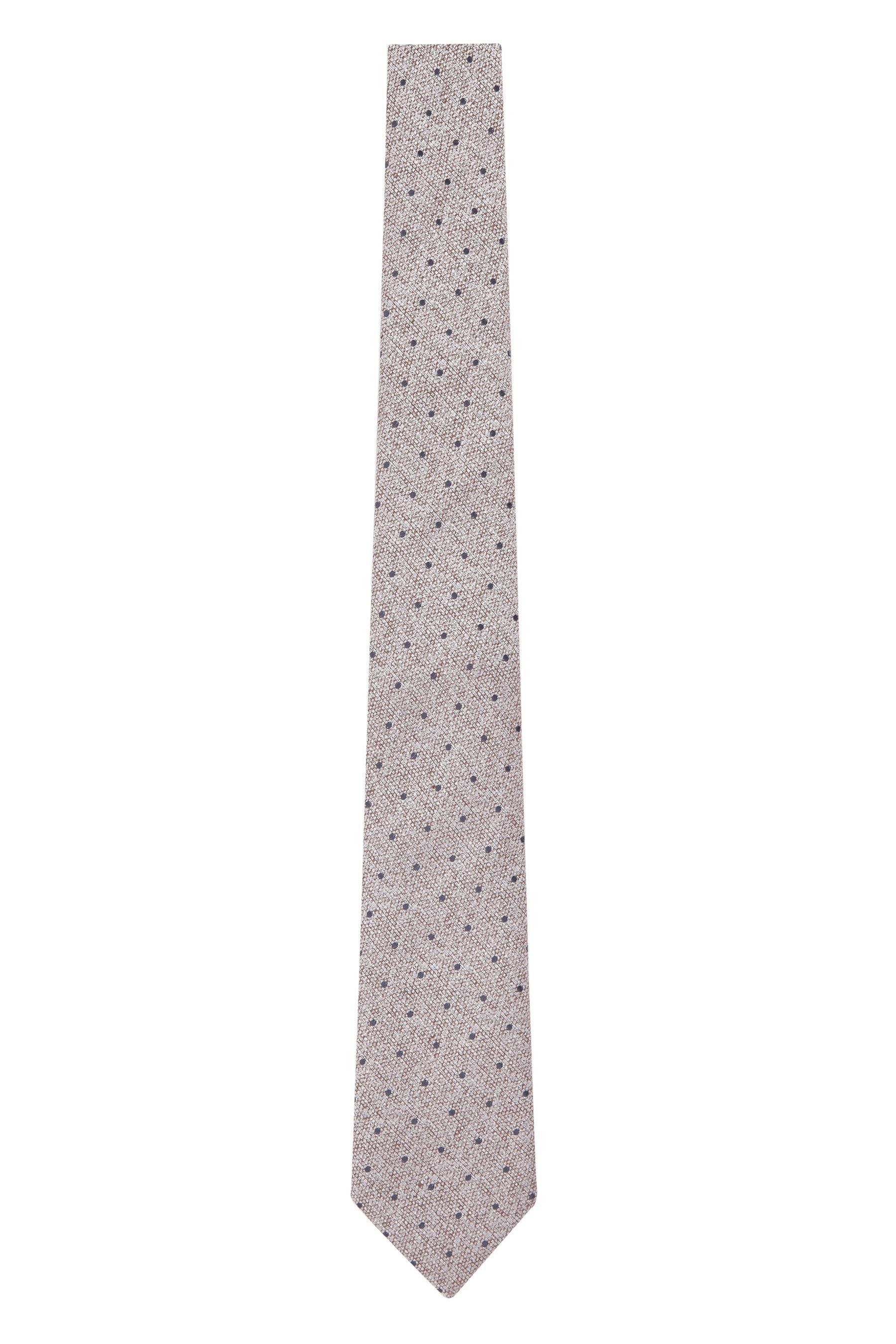 Spot mit (1-St) Neutral Krawatte Seide-Leinen-Mix aus Muster Krawatte Next