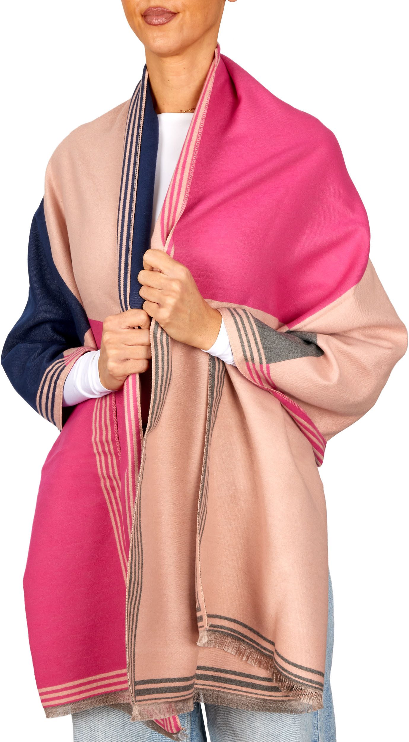 BRUBAKER Schal Cashmirillo Damen Schal mit Quadrat Muster - Warm und Kusche günstig online kaufen