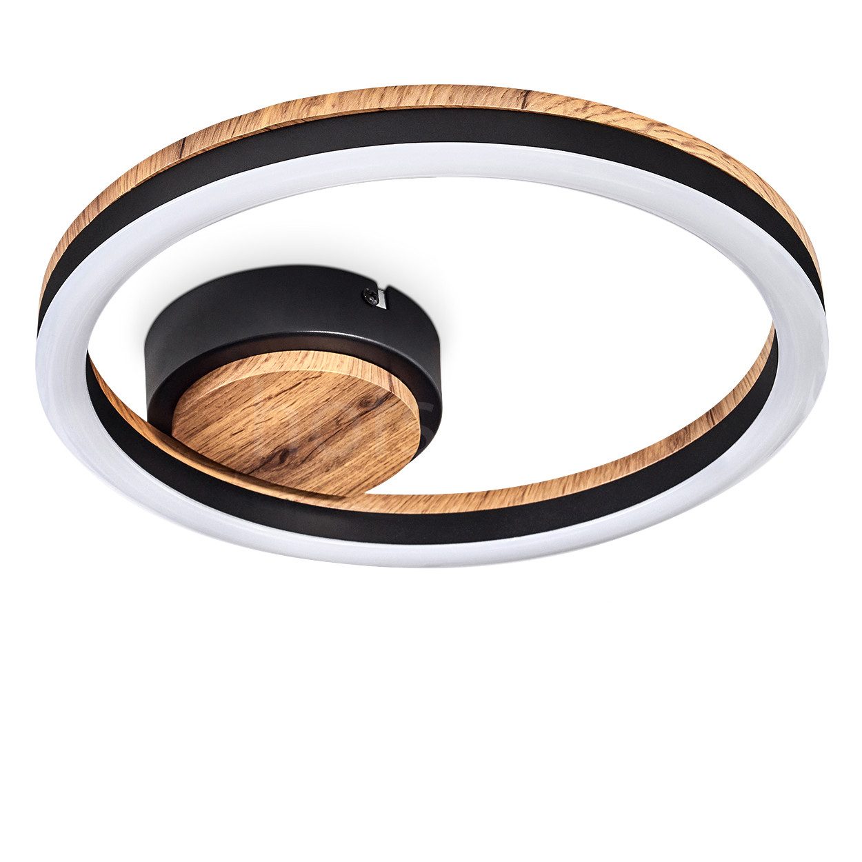 hofstein Deckenleuchte Deckenlampe aus Metall/MDF/Kunststoff in Schwarz/Hol günstig online kaufen