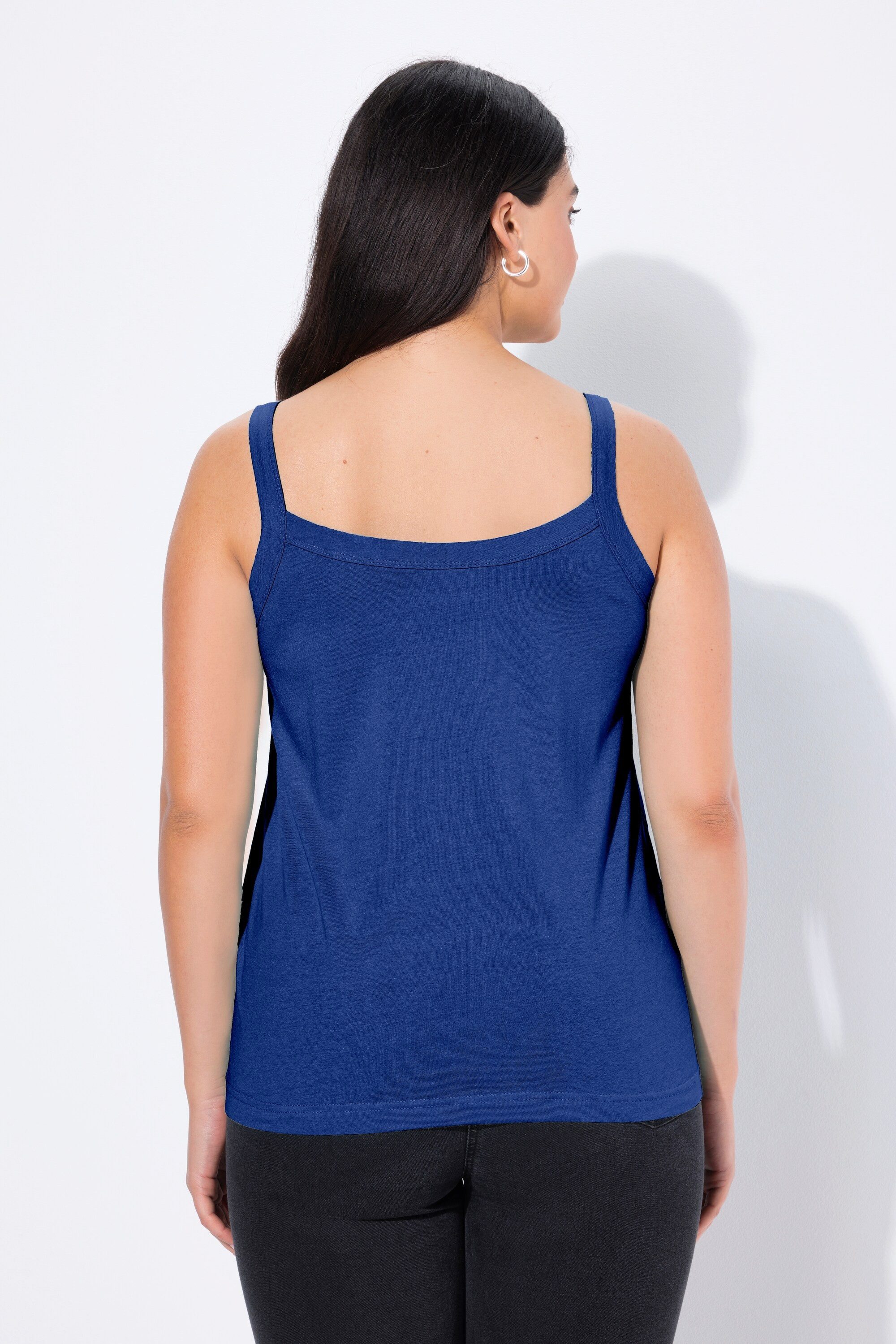 Ulla Popken Longtop Spaghettitop Rundhals Modalmix ärmellos