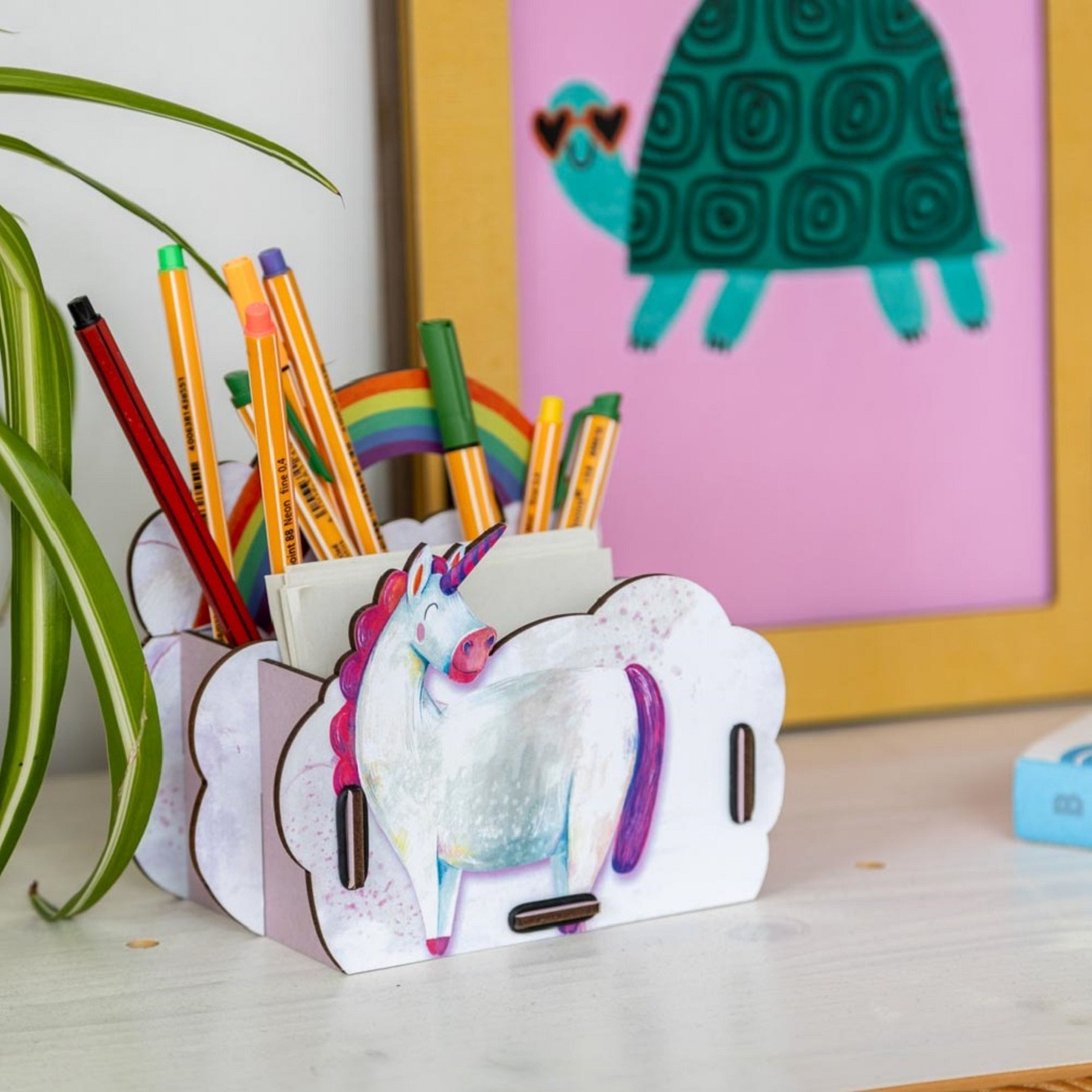 WERKHAUS® Aufbewahrungsbox Werkhaus - Stiftebox "Einhorn" Stiftehalter Stifteköcher für Kinder