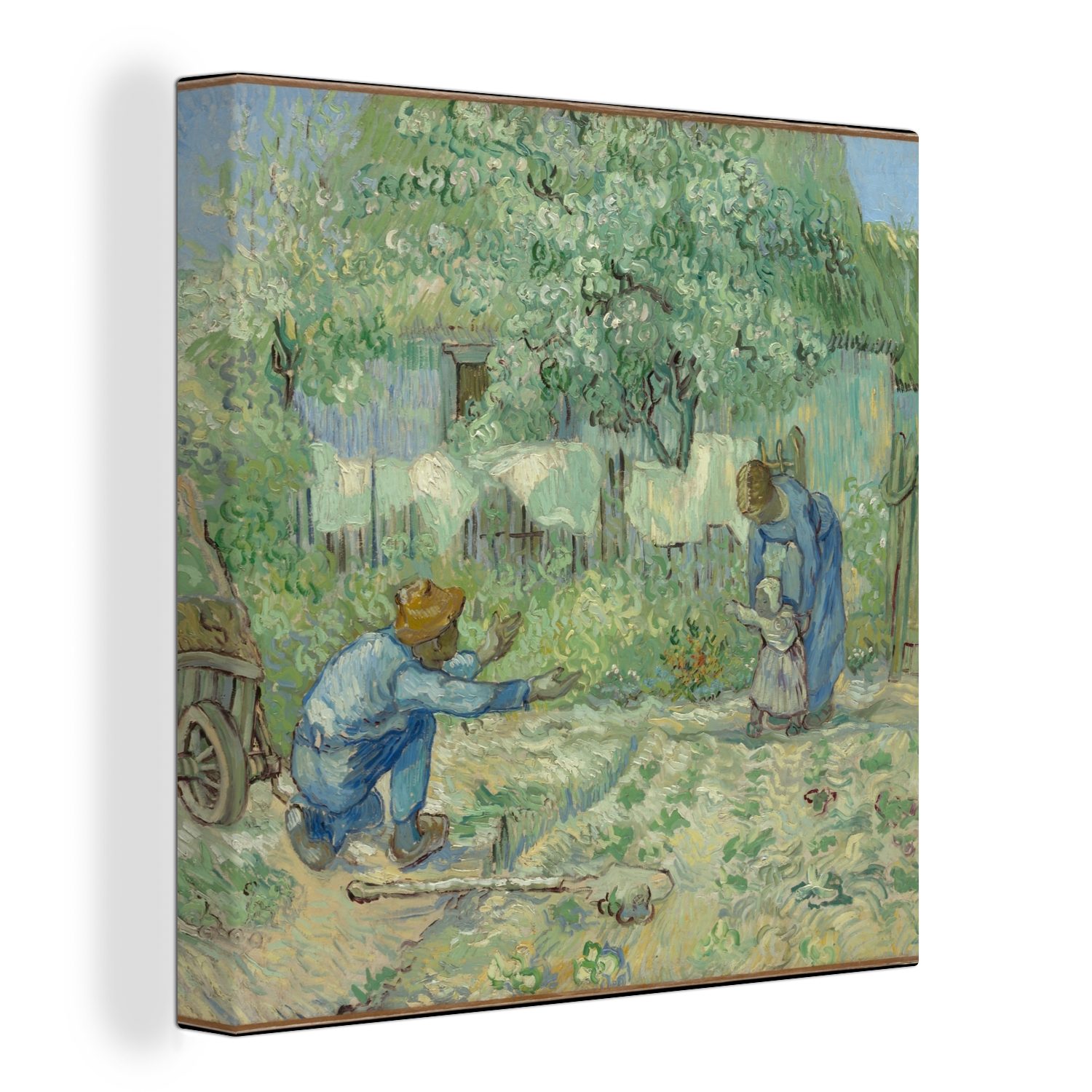 OneMillionCanvasses® Leinwandbild Erste Schritte (nach Millet) - Vincent van Gogh, (1 St), Leinwand Bilder für Wohnzimmer Schlafzimmer
