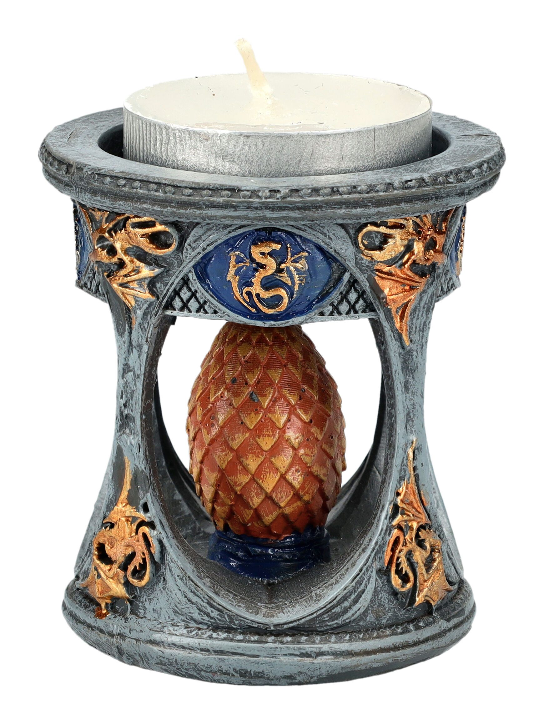 Figuren Shop GmbH Teelichthalter Teelichthalter Drachen - Dragon Heart - Fantasy Kerzenhalter