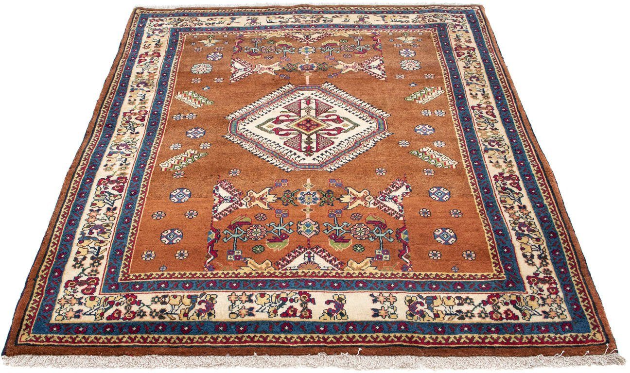 mm, Höhe: 120 cm, Wollteppich x Marrone 10 mit Unikat Shiraz Medaillon rechteckig, Zertifikat morgenland, 158