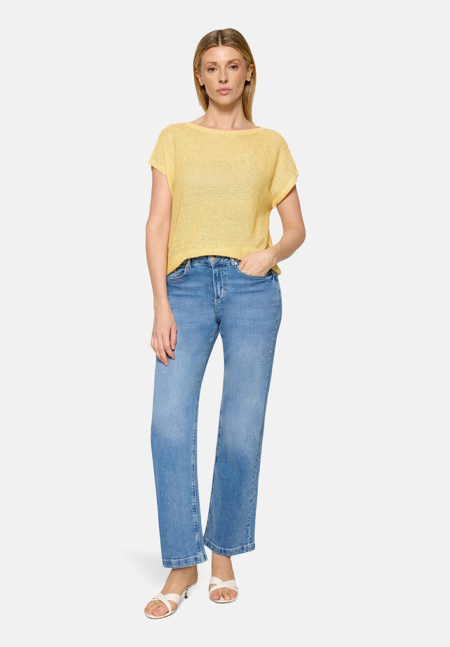 Cartoon Stricktop Damen mit Rundhalsausschnitt