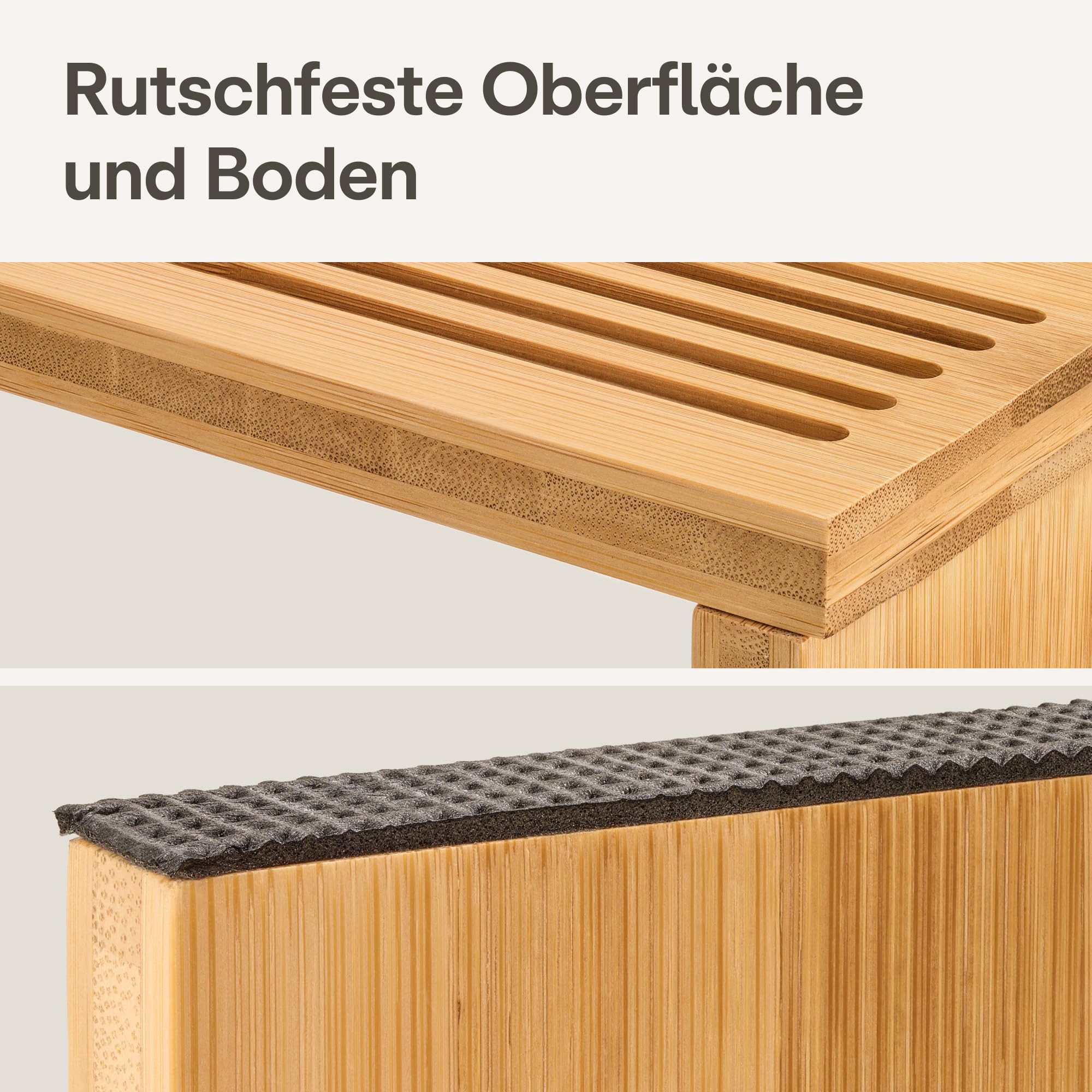 Praknu Fußhocker Toilettenhocker Bambus klappbar – WC Hocker – Klohocker Erwachsene (Einzelstück: 1x Toilettenhocker aus Bambus, klappbar), Natürliche Sitzhaltu – Bild 4 von 5