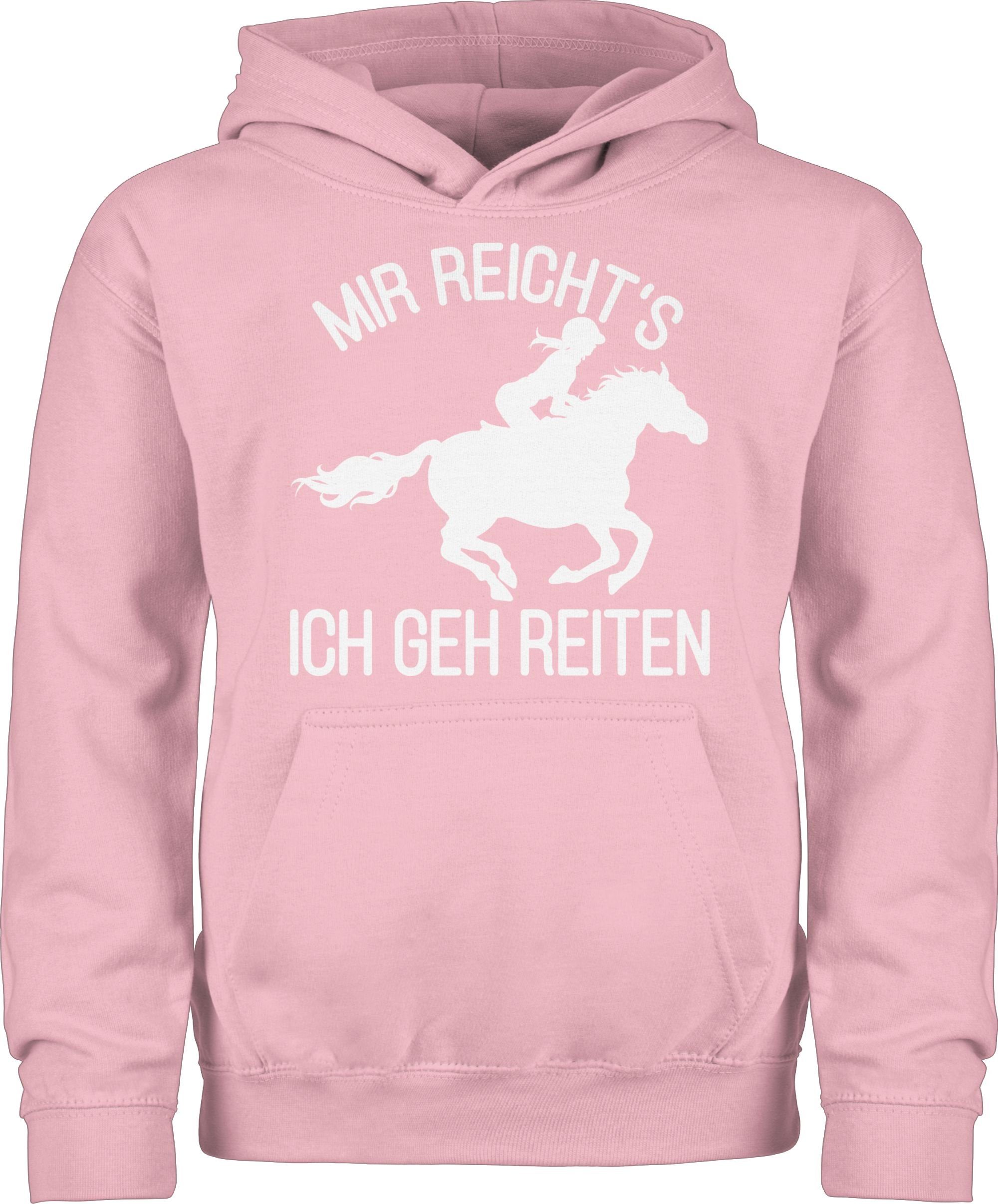 Shirtracer Hoodie Mir reicht's ich geh Reiten Pferd 1 Hellrosa