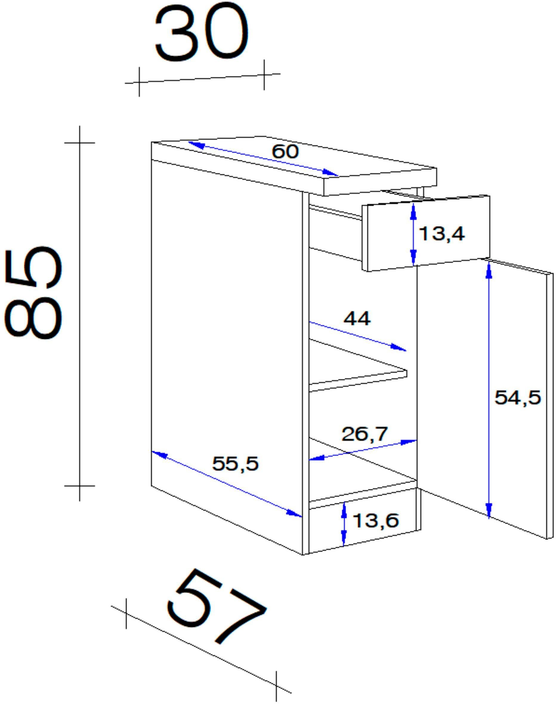 Flex-Well Unterschrank Nano (B x H x T) 30 x 85/86 x 60 cm – Bild 3 von 4