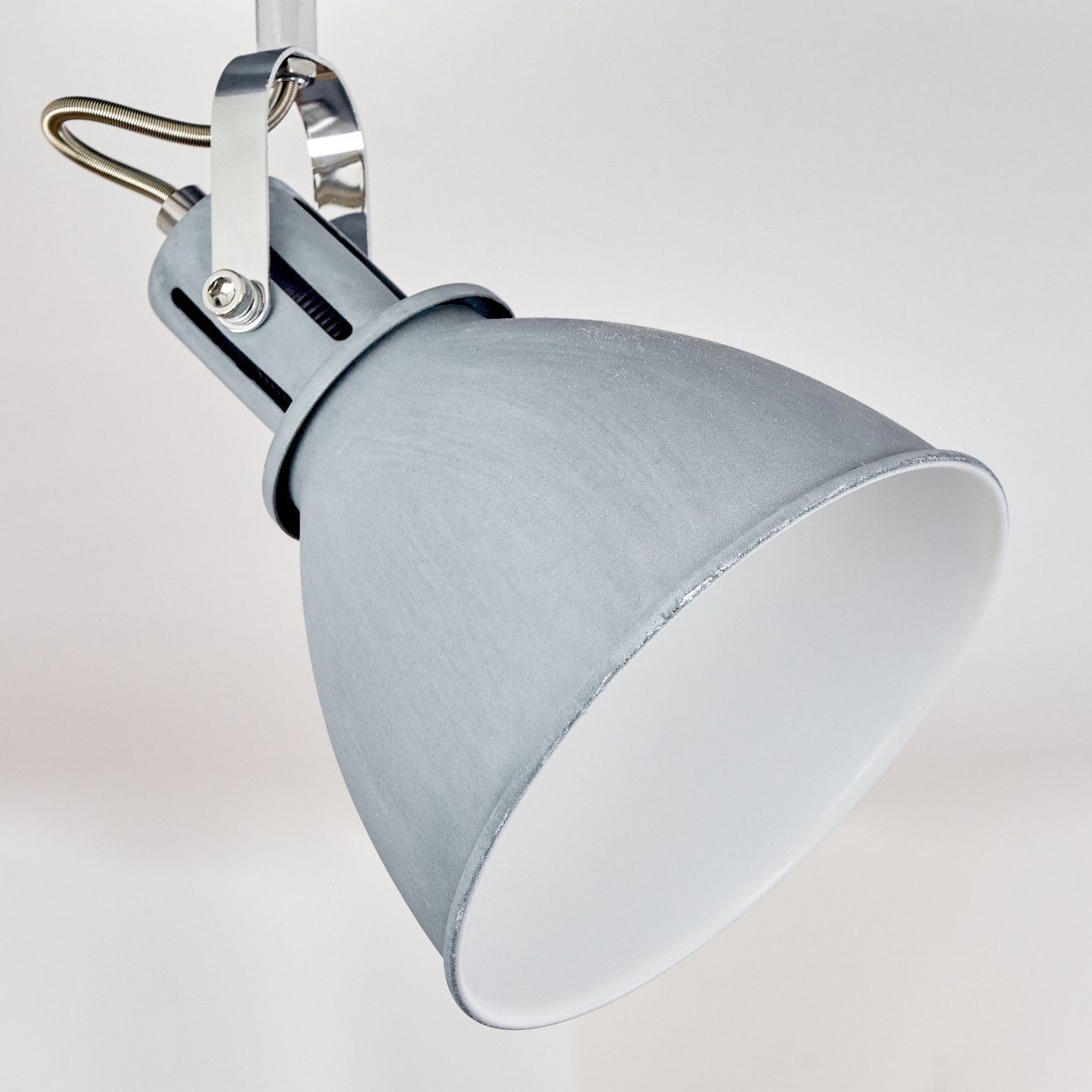 Metall Leuchtmittel, in aus E14, verstellbaren hofstein und Deckenlampe »Orroli« Lampenschirmen Grau-Blau/Weiß, mit Lampenarmen, Deckenleuchte Retro-Design ohne
