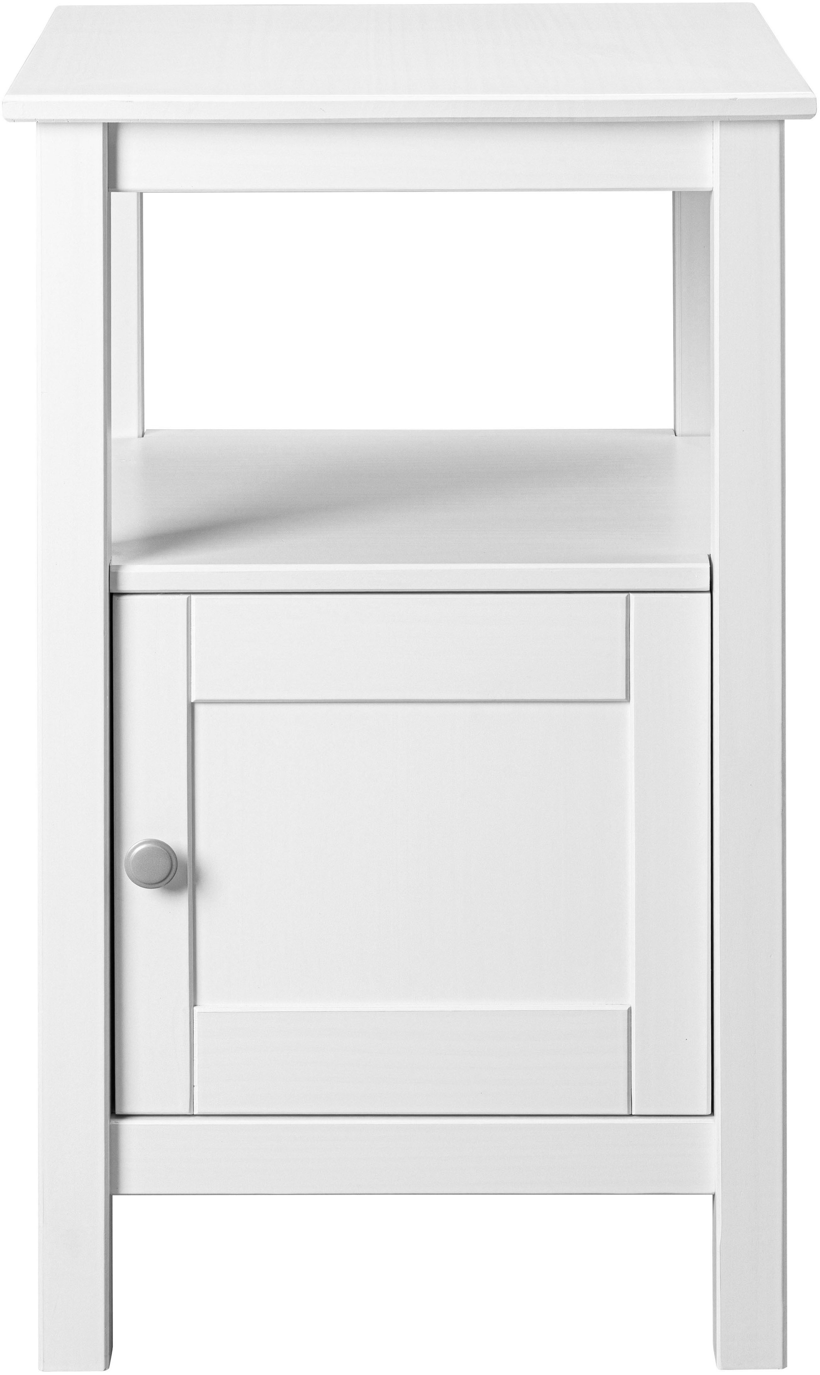 Inter Link Beistelltisch Pinora aus massiver Kiefer, weiss lackiert, 45 x 45 x 76 cm (1-St), Ablagetisch im modernem Skandi Look, mit Tür – Bild 5 von 5