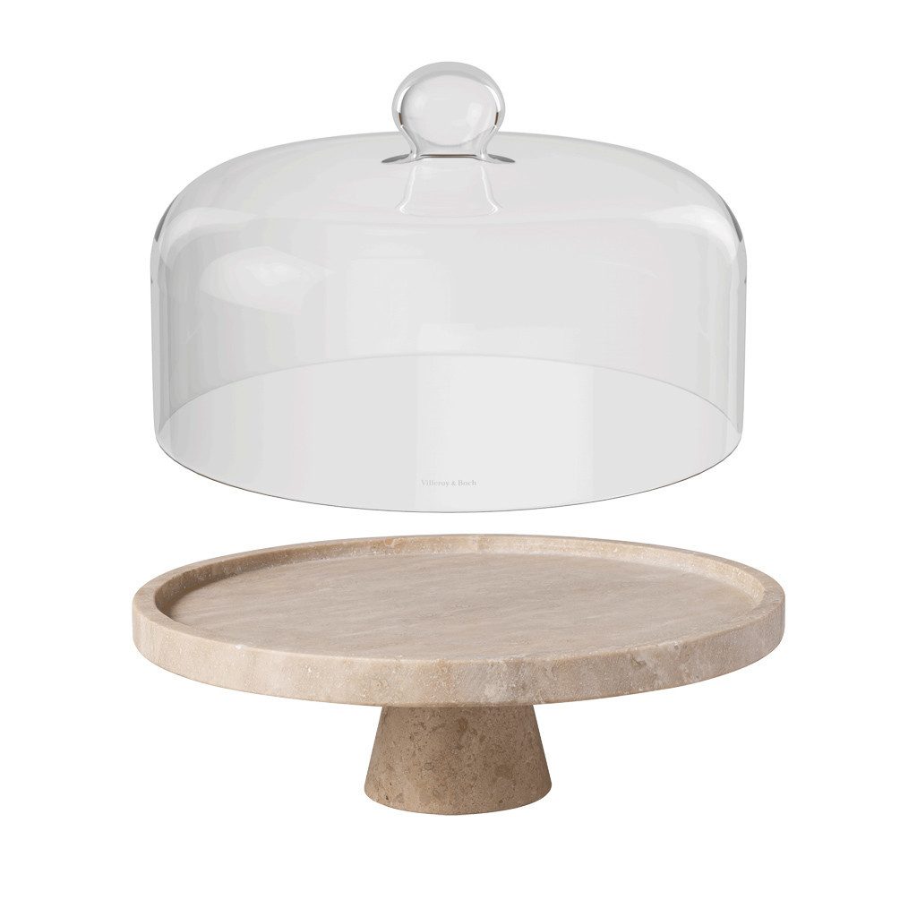 Villeroy & Boch Servier-Set Manufacture Travertine, (Set, 2-tlg), Stein, 2 Stck, teils spülmasch.fest