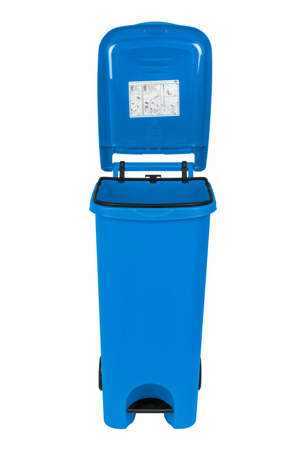Kreher Mülltonnenbox Mehrzwecktonne 80 Liter mit Pedal in Blau