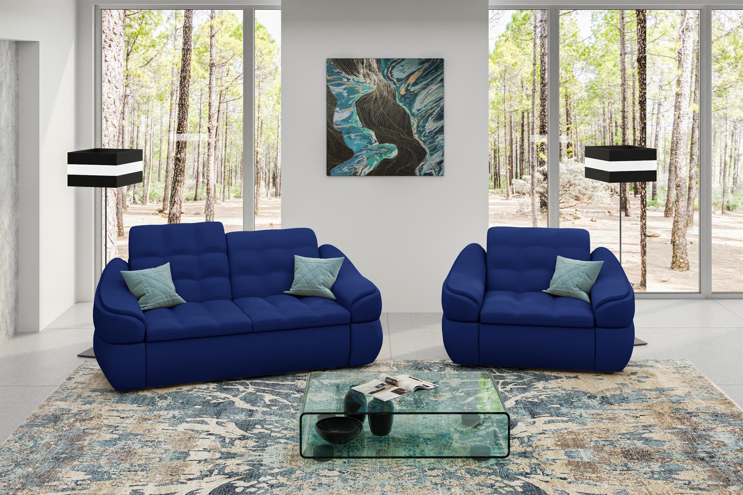 Alisa, Modern Design (Set Polstergarnitur Sessel, 2-Sitzer Sofa (2-tlg), und bestehend Stylefy aus