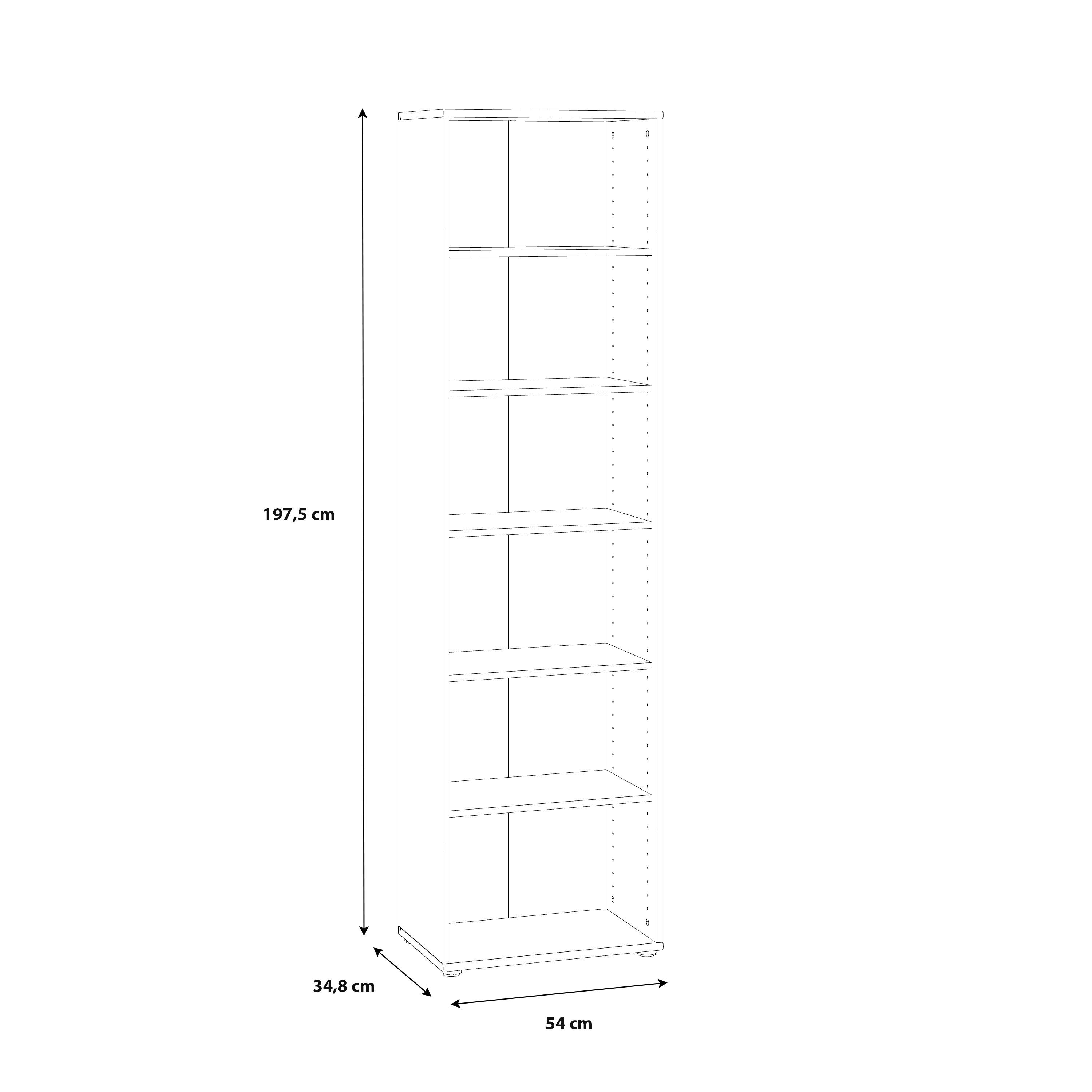 und in Höhe Regal möbelando Breite Einlegeböden. Weiß "Tembi 197,5 Tiefe cm, Modernes Konstruktionsboden mit cm 1 34,8 cm, II", 4 Regal aus Regal 54 Spanplatte