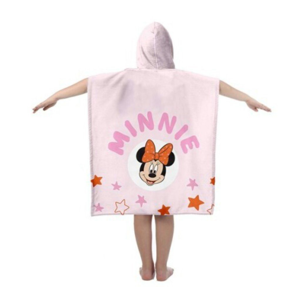 Disney Minnie Mouse Badeponcho Minnie Maus Kinder Mädchen Mikrofaser Poncho, Baumwolle, Kapuze, 100% baumwolle