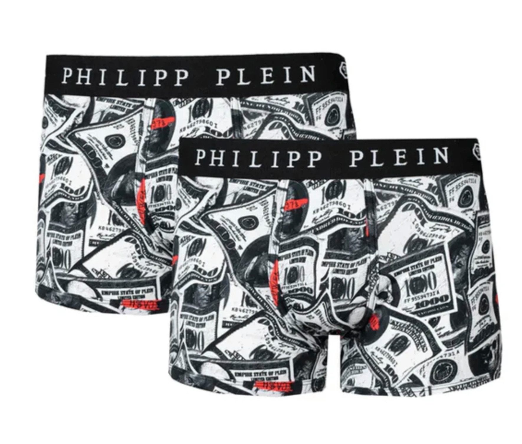 PHILIPP PLEIN Boxershorts Herren Unterwäsche 2er Pack Dollar Boxer Hose Rock’n’Roll trifft auf High-End-Komfort