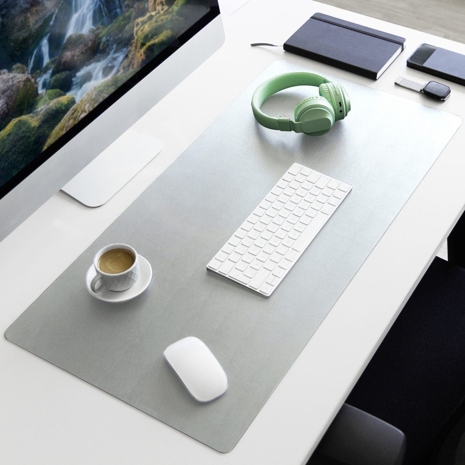 Floordirekt Schreibtischunterlage Nero, Pflegeleichtes, weiches Kunstleder