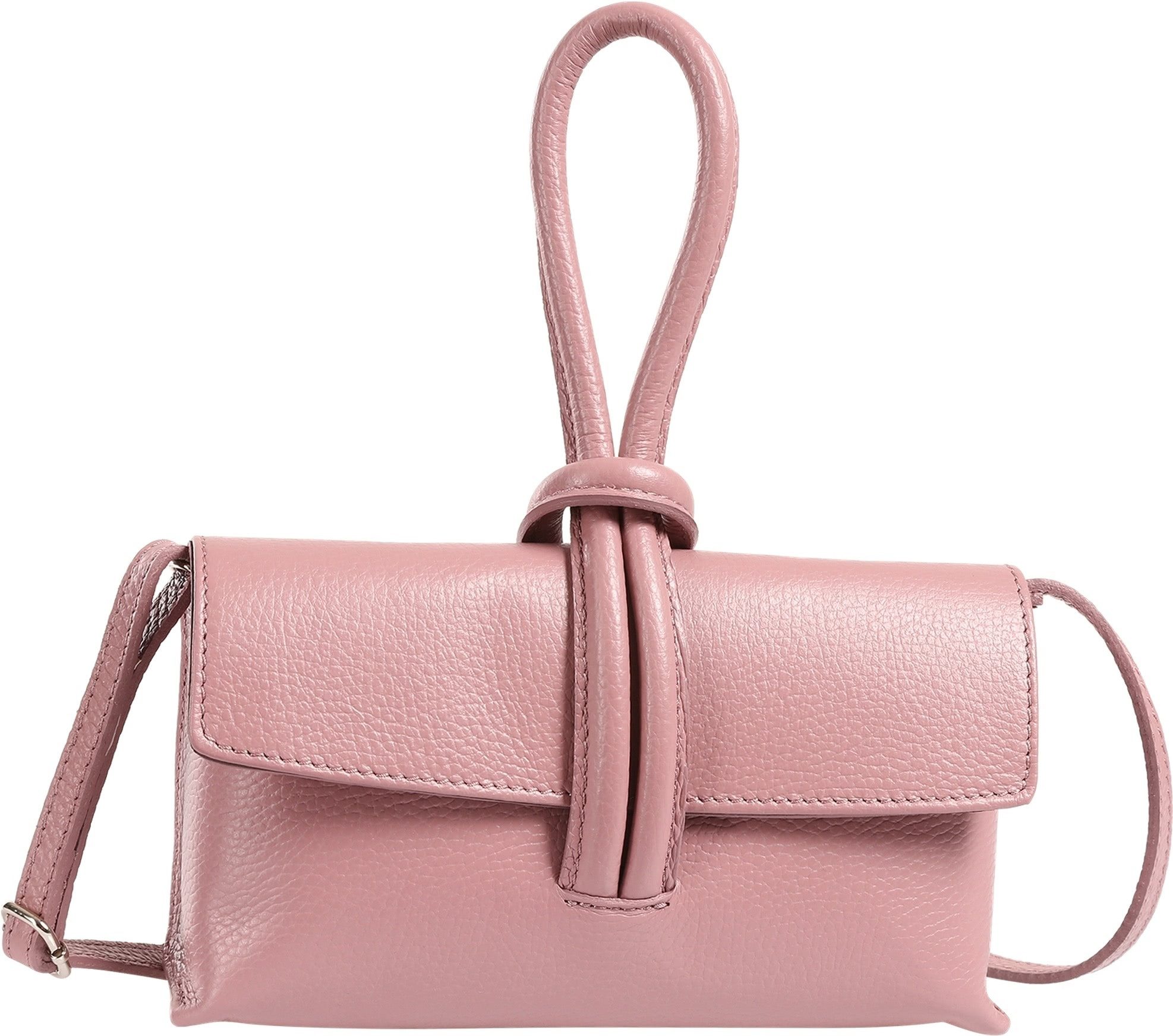 Toscanto Umhängetasche Toscanto Damen Abendtasche Umhängetasche (Abendtasche), Damen Leder Abendtasche, Umhängetasche, rosa ca. 23cm