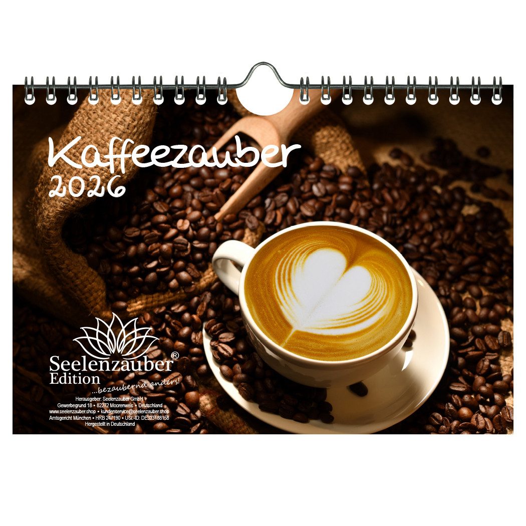 Seelenzauber Настенный календарь Kaffeezauber DIN A5 Календари für 2026 Kaffee Cappuccino - Seelenzauber