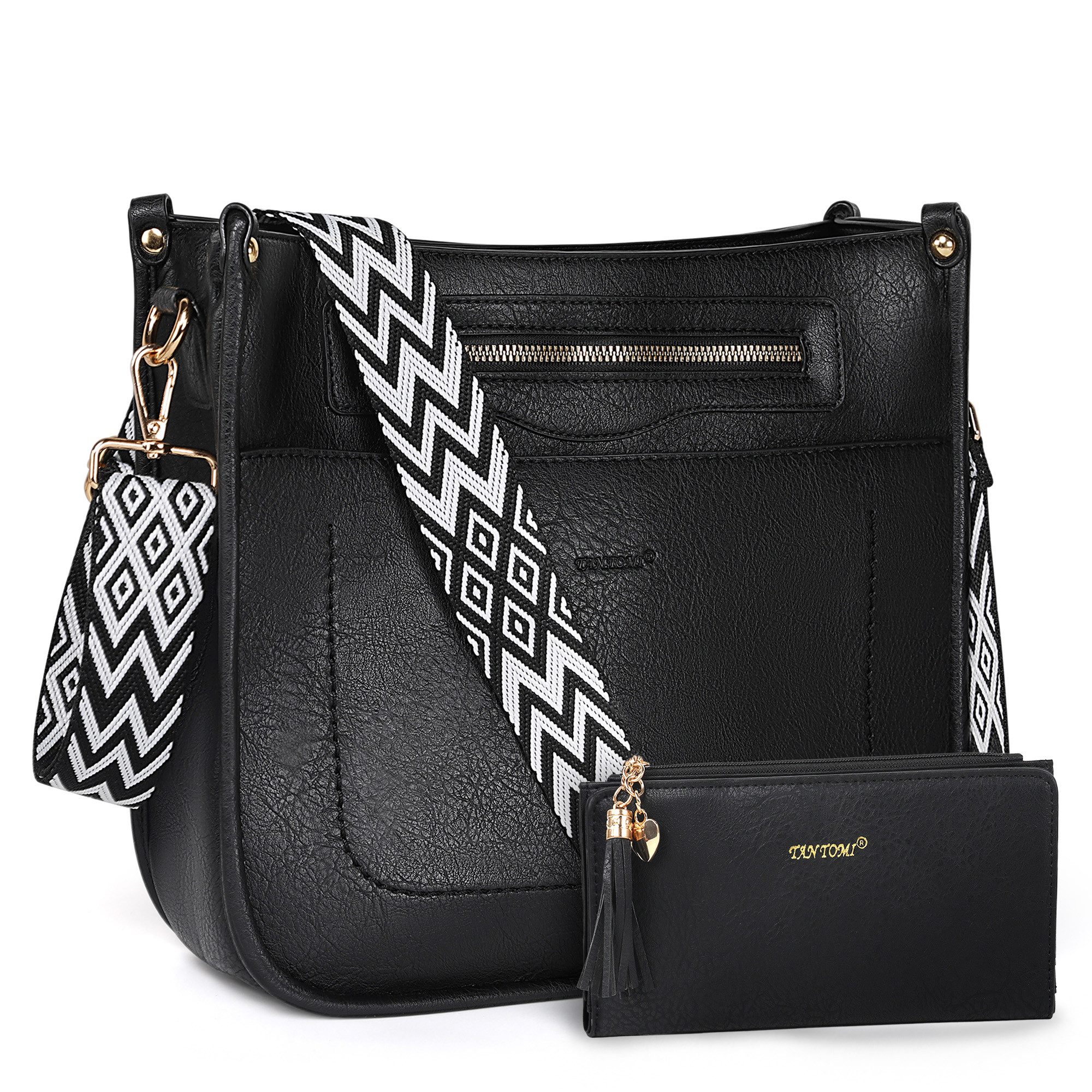 Umhängetasche Damen Handtasche mittelgroß Crossbody Bag Mit Geldbörse