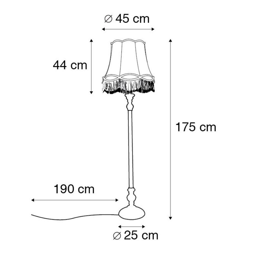 Qazqa Stehlampe Classico, ohne Leuchtmittel, Warmweiß, QAZQA Stehlampe, e27, Rosa, Holz, Retro