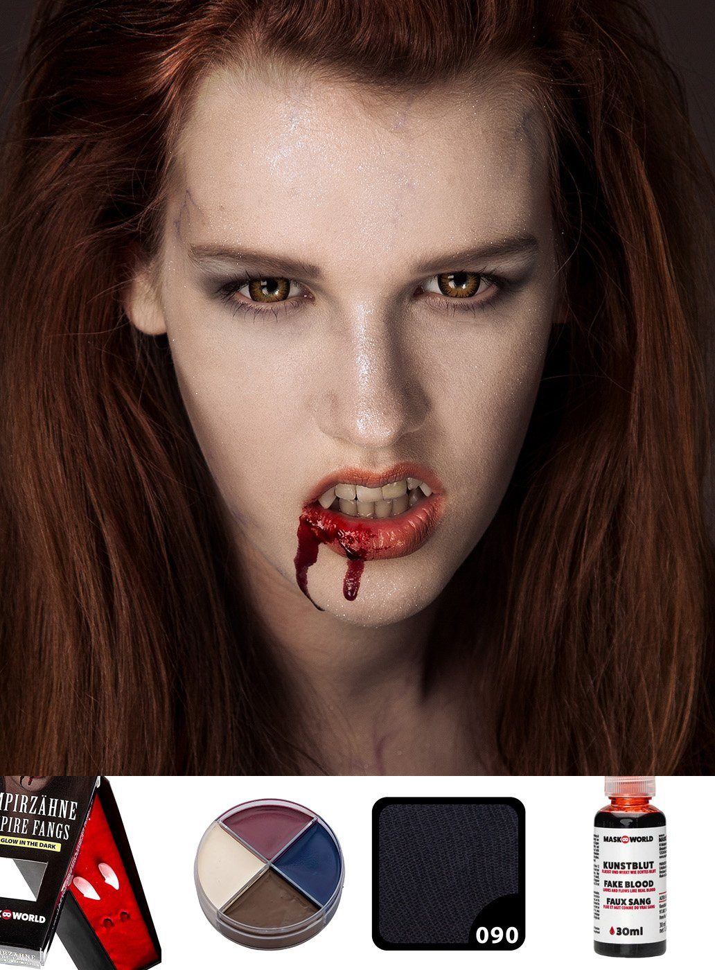 Maskworld Театральный грим Make-up Set Teen Vampir, Halloween Schminkset mit perfekt abgestimmten Komponenten