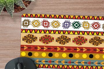 MuchoWow Gaming Mauspad Maya - Muster - Lateinamerika (1-St), Mousepad mit Rutschfester Unterseite, Gaming, 40x40 cm, XXL, Großes