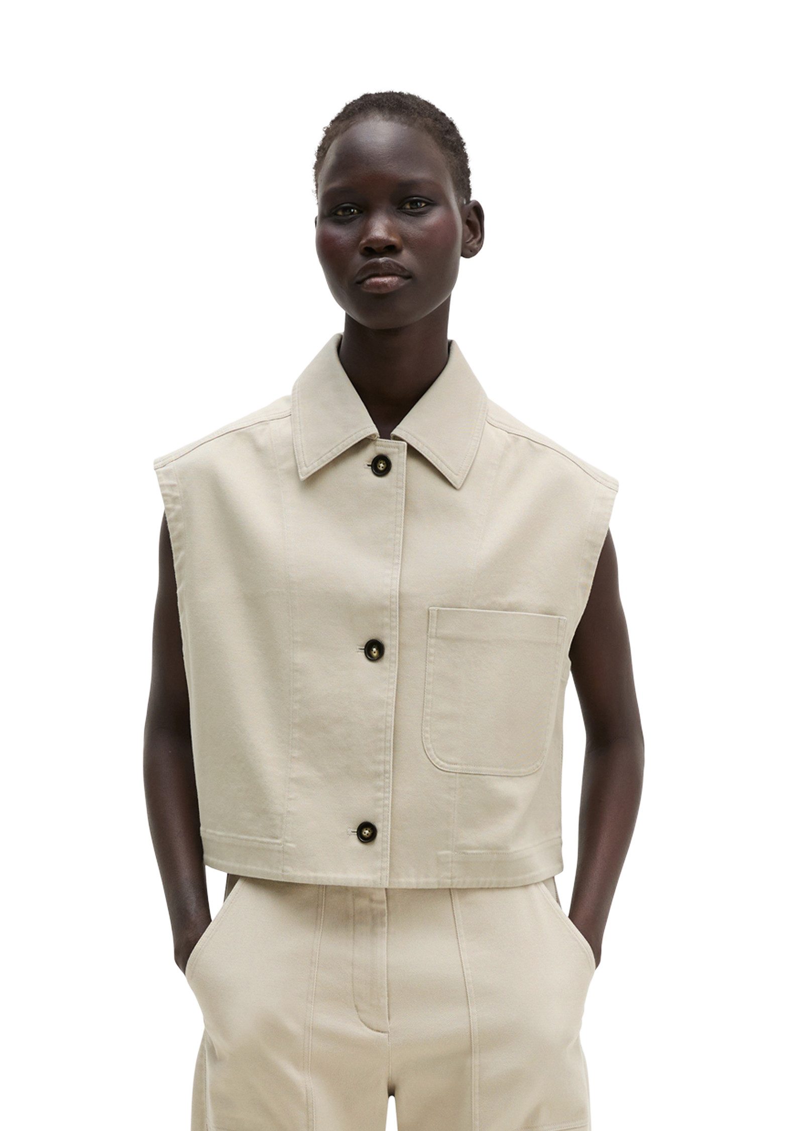 Marc O'Polo Anzugweste aus Baumwoll-Twill-Stretch