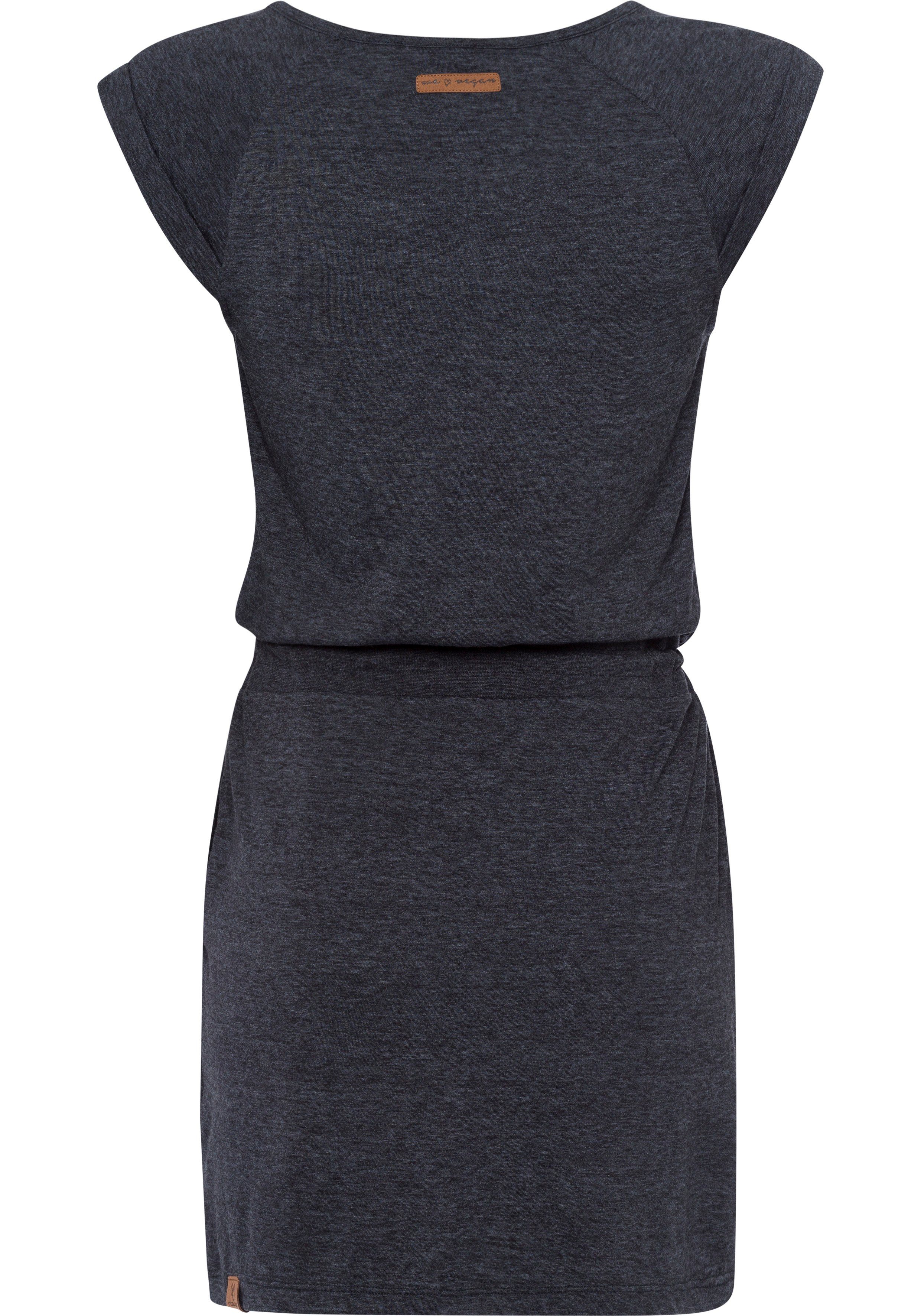 Ragwear Jerseykleid PENELOPE UNI O mit Kordelzug und kontrastfarbigem Zierp günstig online kaufen