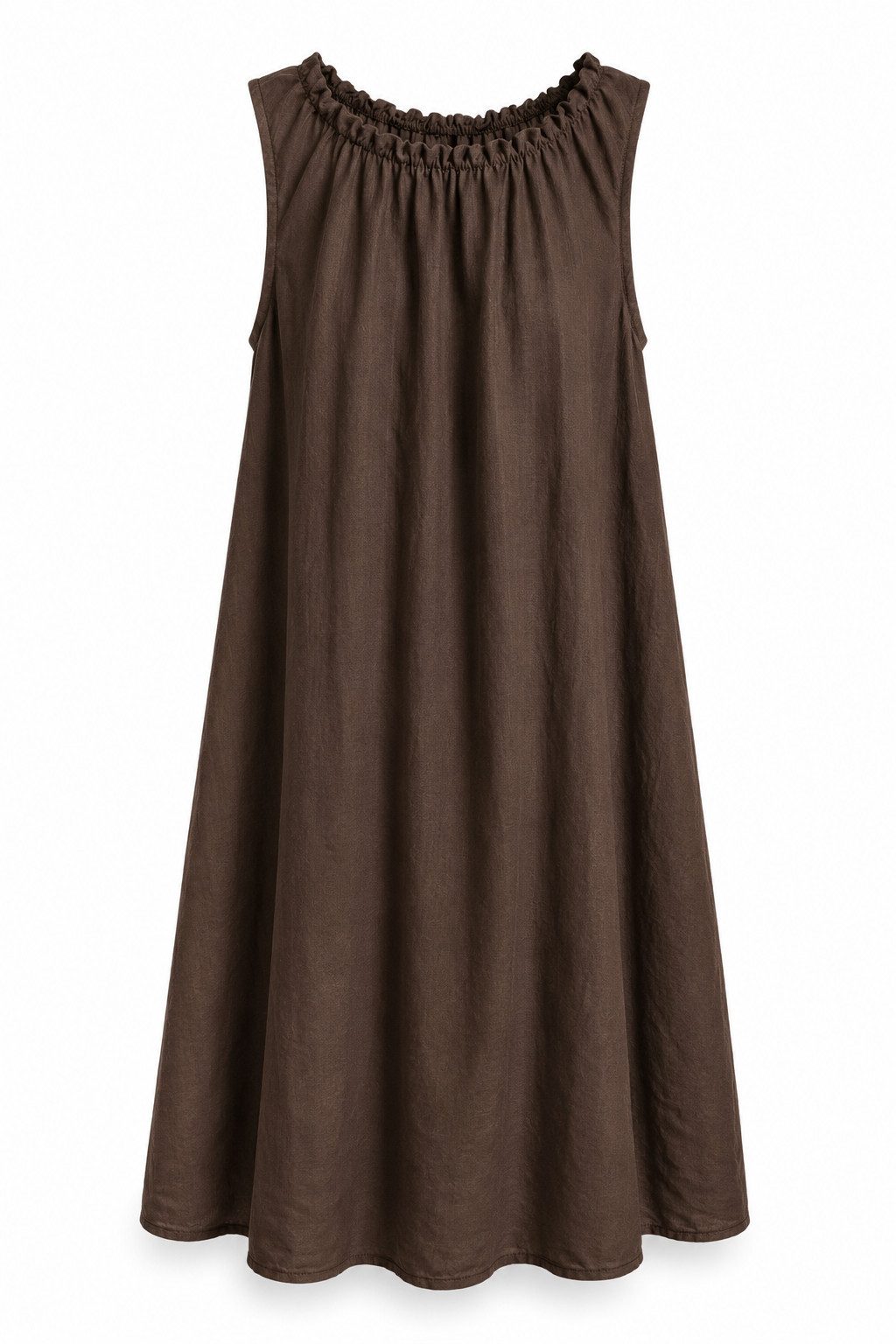 ITALY VIBES Sommerkleid - leichtes Viskosekleid mit gerafftem Kragen - Damen Kleid ONE SIZE - passend für Größen M bis XL
