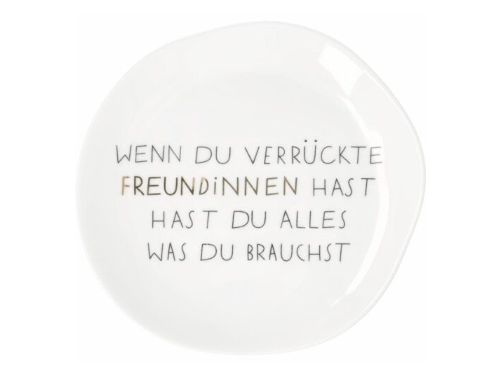 räder design stories Servierteller Mix & Match Teller klein Verrückte Freundinnen weiß 14cm, Porzellan, (Snackteller)