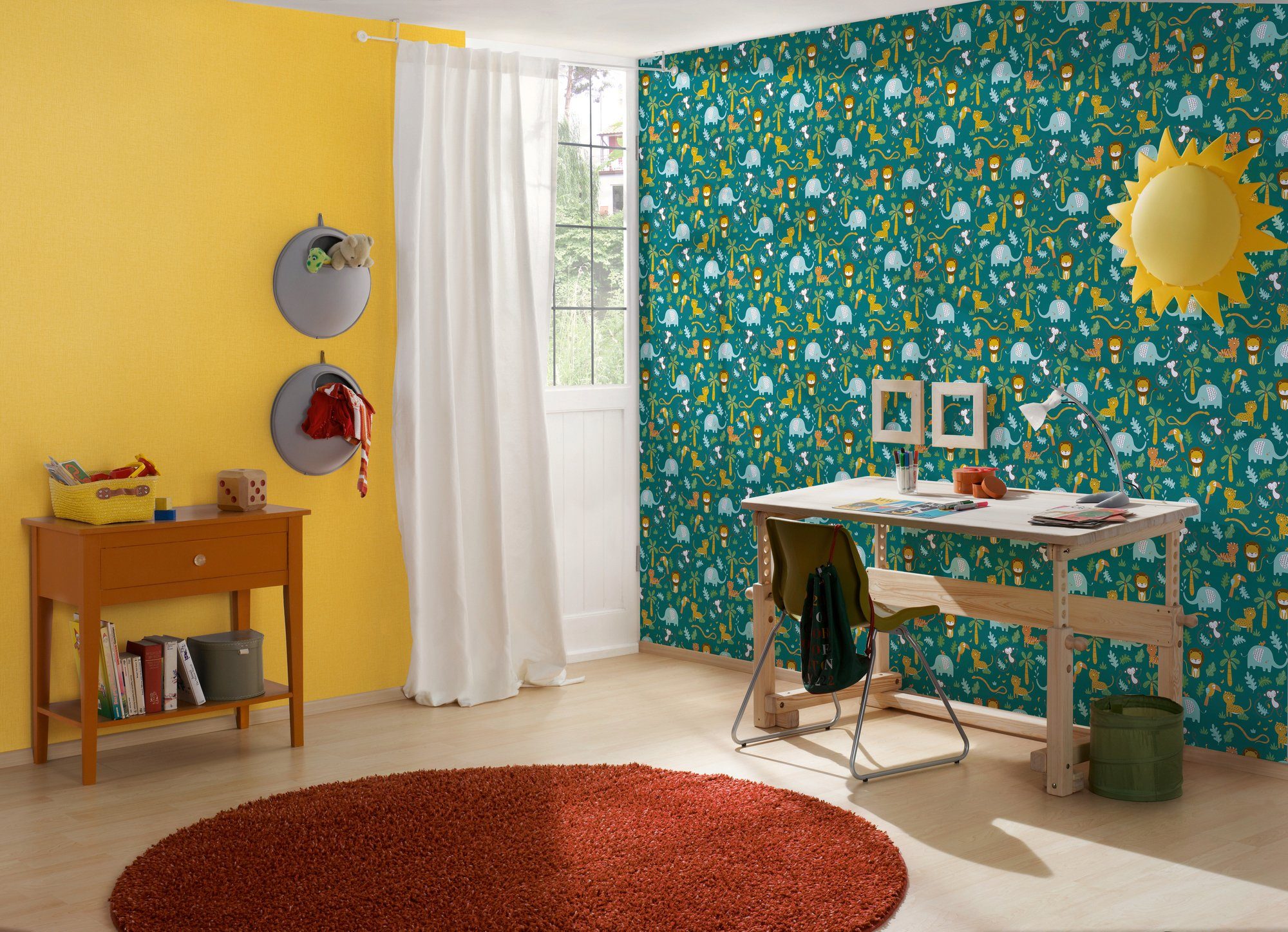 A.S. Création Vliestapete Little Love, glatt, abstrakt, naturalistisch, Motiv, Kindertapete Tapete Dschungel Tapeten Kinderzimmer Schlafzimmer Design – Bild 5 von 5