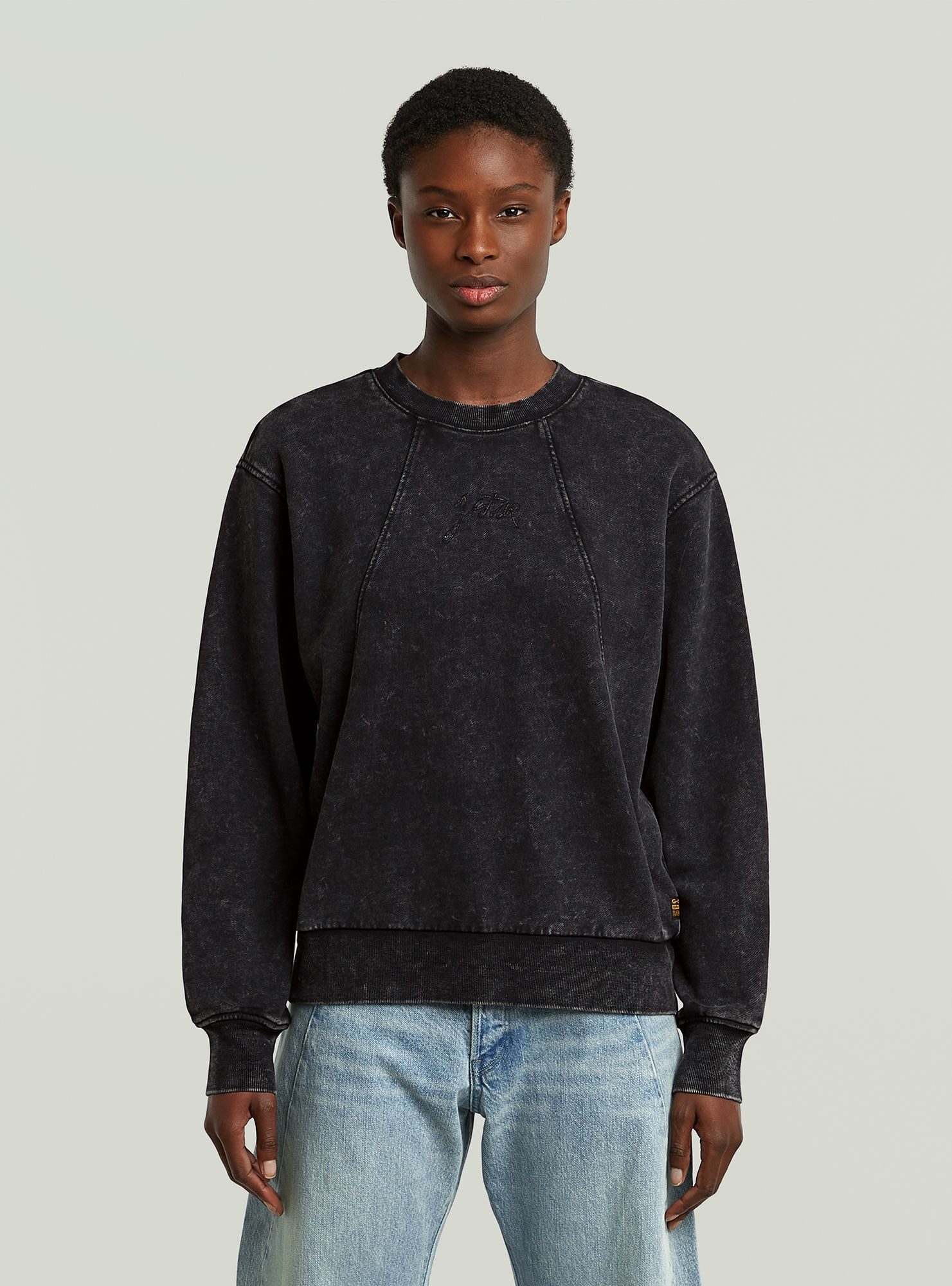 G-STAR Longpullover Washed A Line Script Sweater