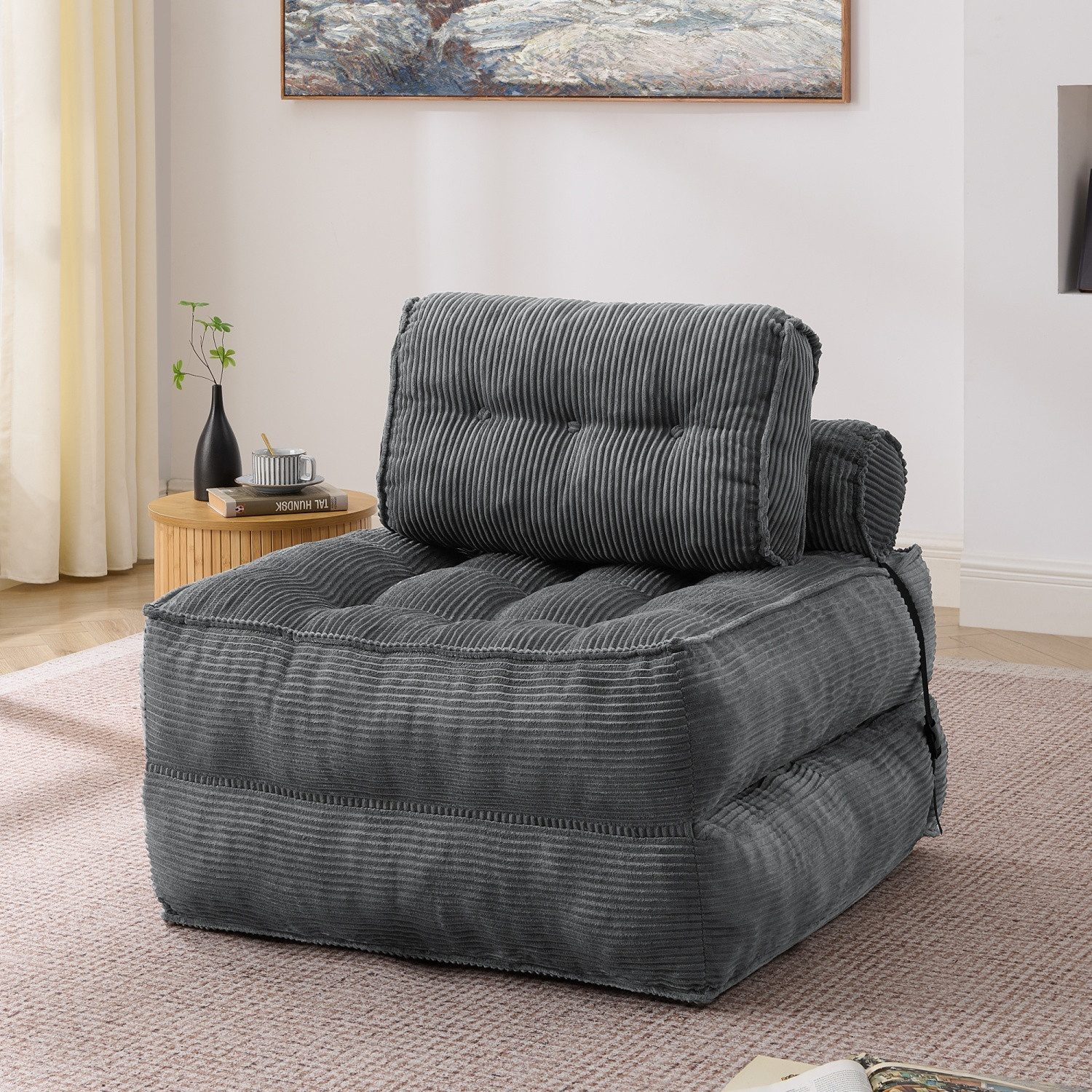 Schlafsofa Schlafsessel Klappsofa 1-Sitzer mit Bettfunktion,Sitzsack-Sofa