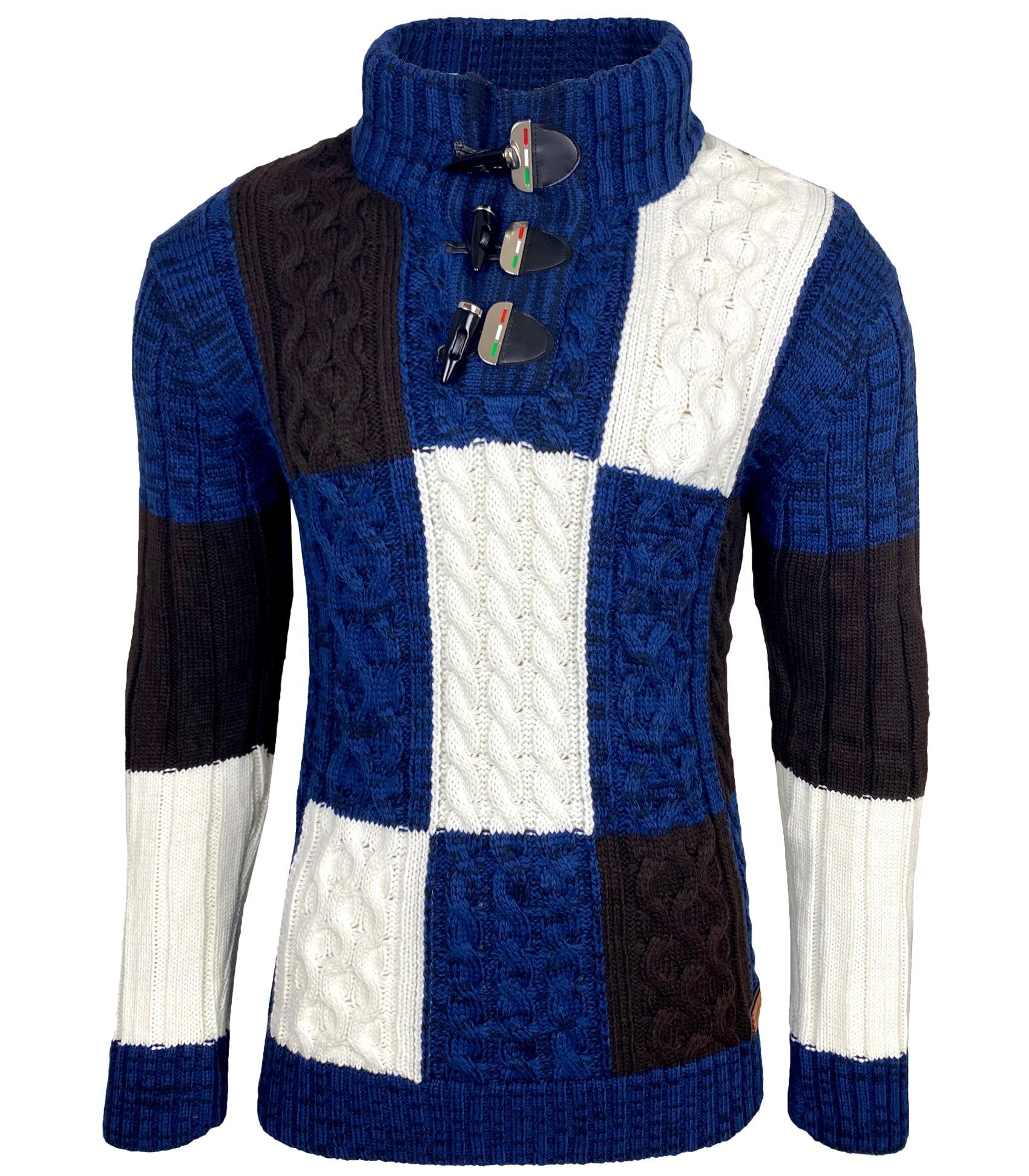 Baxboy Strickpullover Baxboy Herren Grobstrick Pullover Stehkragen Pulli B- günstig online kaufen