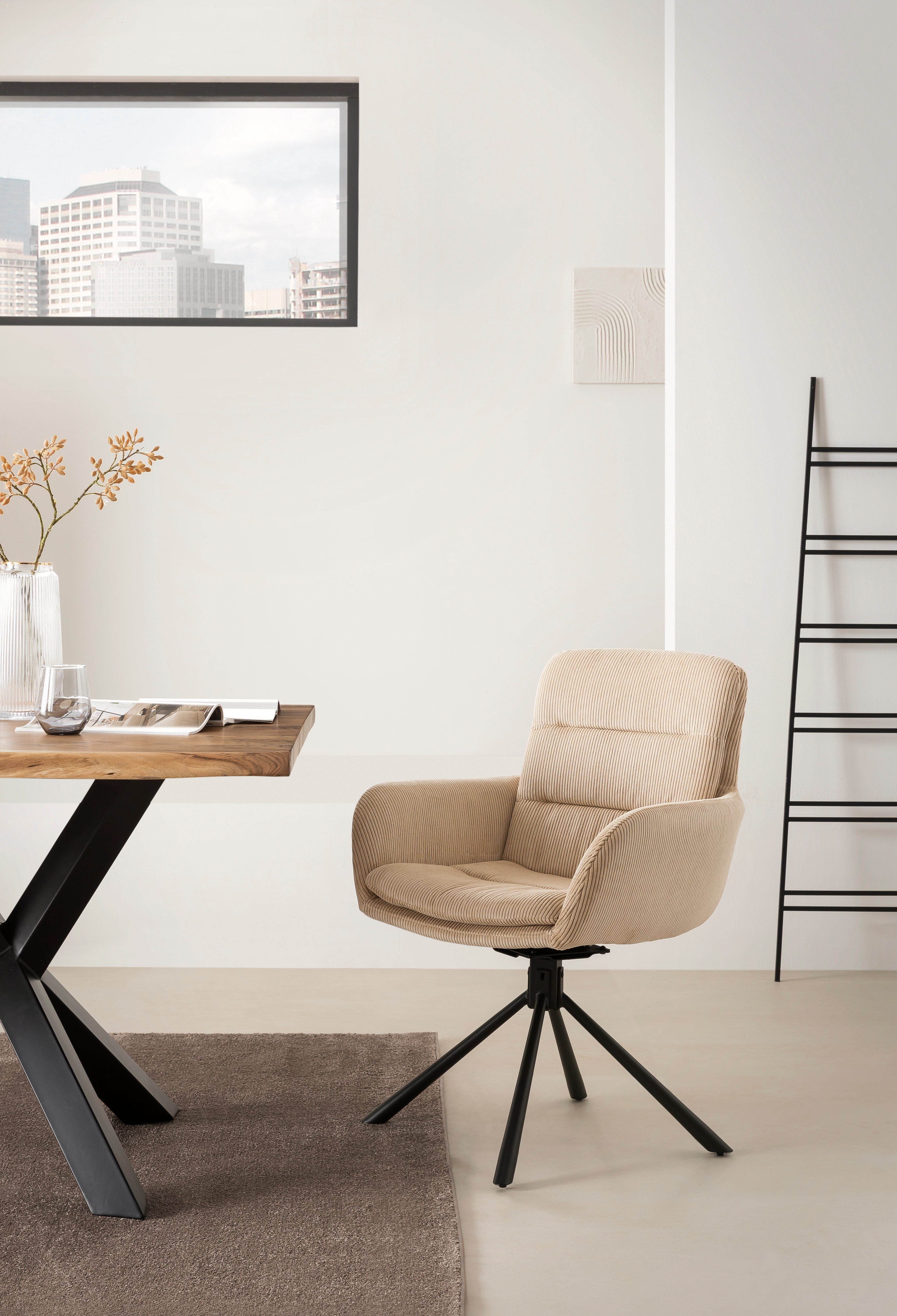 SalesFever Armlehnstuhl, mit 360° Drehfunktion, Sehr pflegeleichte und  strapazierfähige Oberfläche