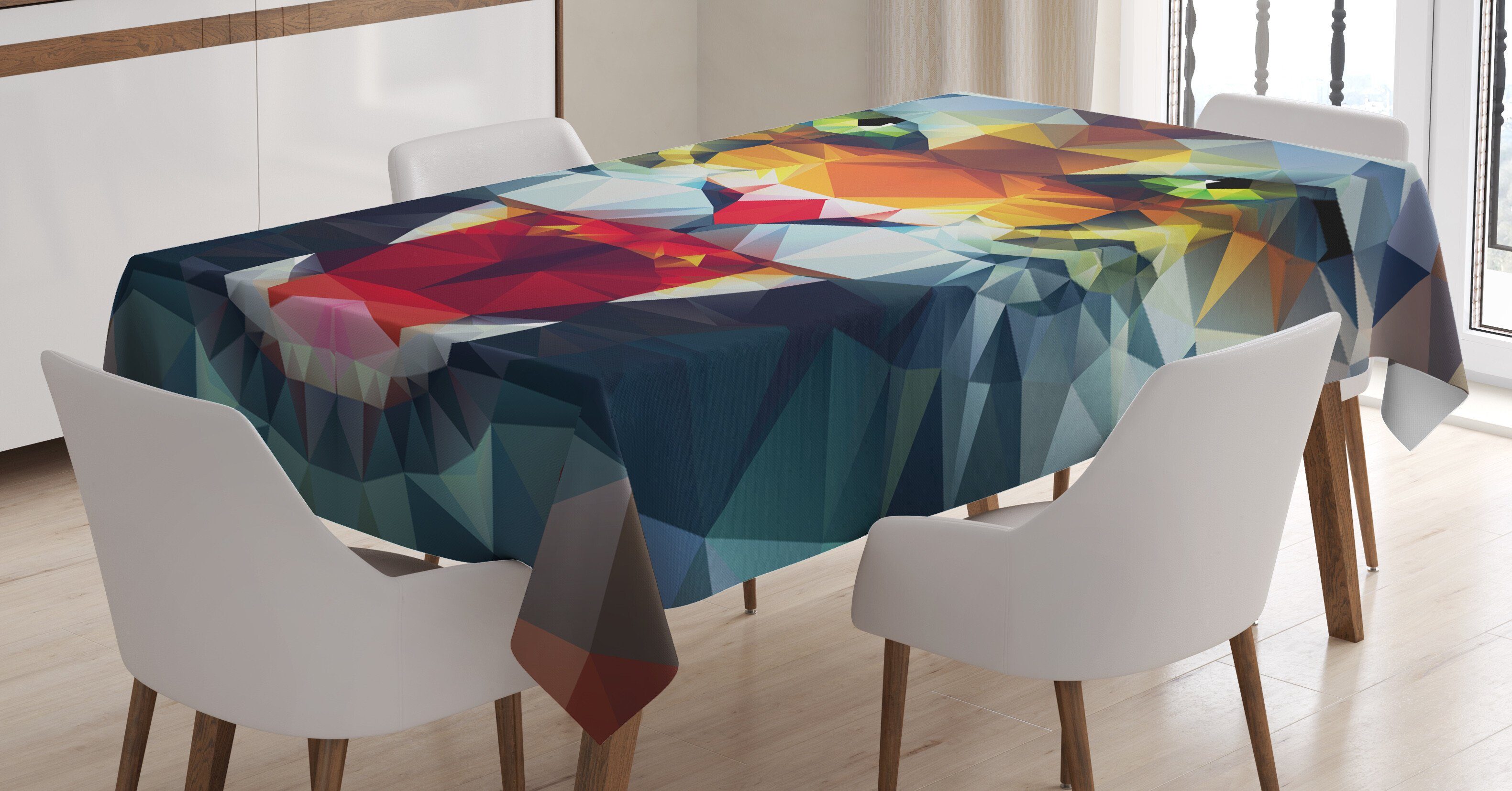 Abakuhaus Tischdecke Farbfest Waschbar Für den Außen Bereich geeignet Klare Farben, Tiger Abstrakt Portrait Tier