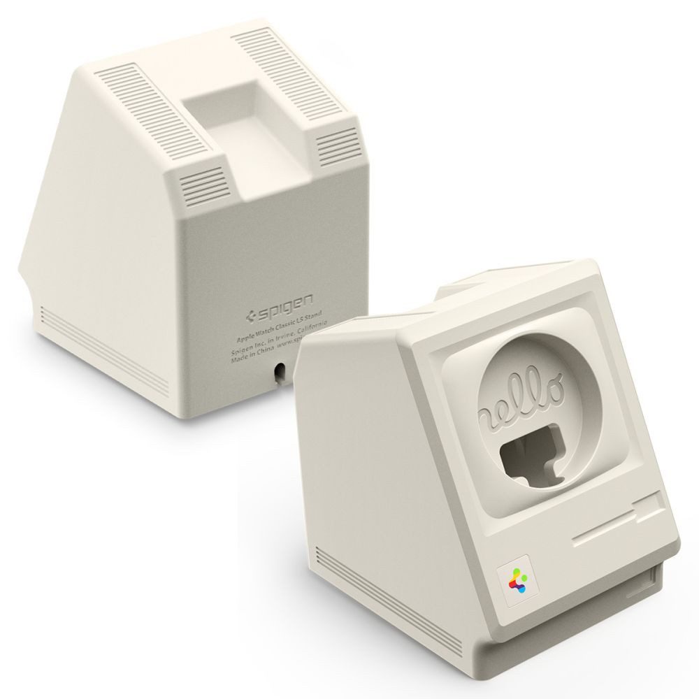Spigen Ladestation Uhrenhalter Schreibtischständer Watch Spar-Set, 1-tlg., Retro-Design, Silikon, AirPods-Halter, kratzfrei