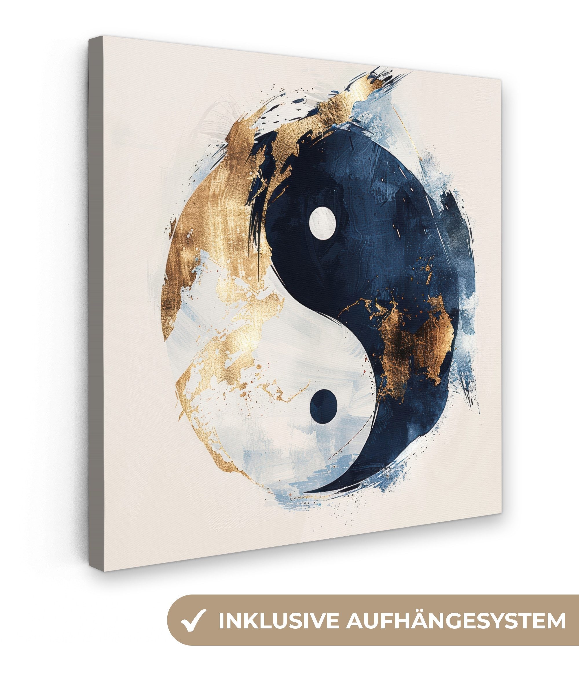 OneMillionCanvasses® Leinwandbild Yin Yang - Abstrakt - Schwarz - Weiß - Go günstig online kaufen