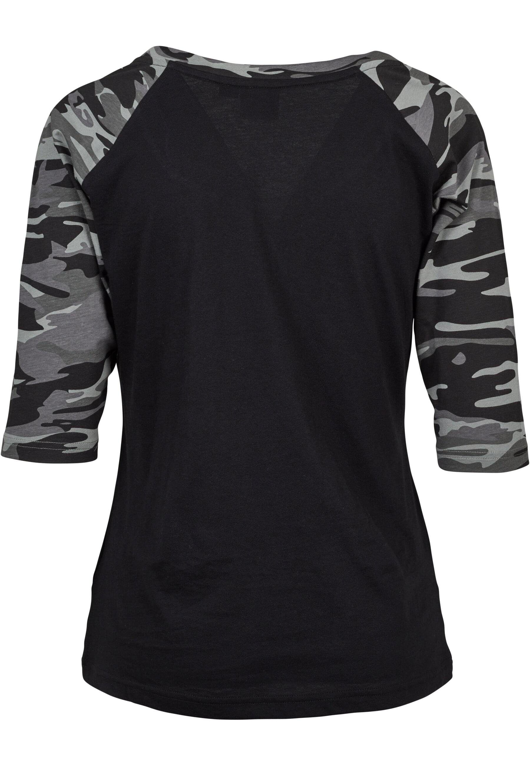 (1-tlg) Contrast Tee black/darkcamo CLASSICS Raglan Ladies URBAN 3/4 Damen Kurzarmshirt