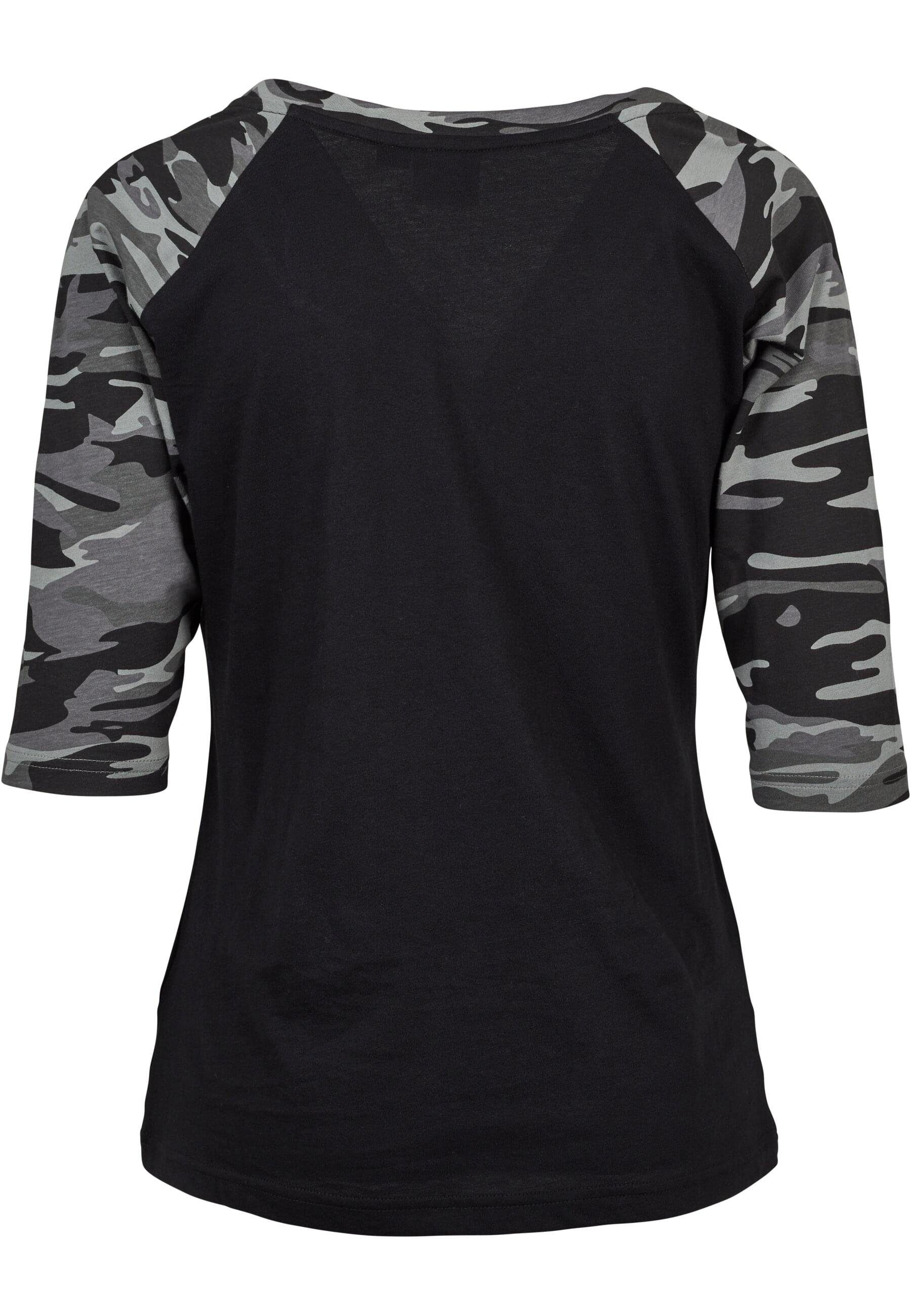 Kurzarmshirt Damen Ladies URBAN (1-tlg) 3/4 black/darkcamo CLASSICS Tee Contrast Raglan