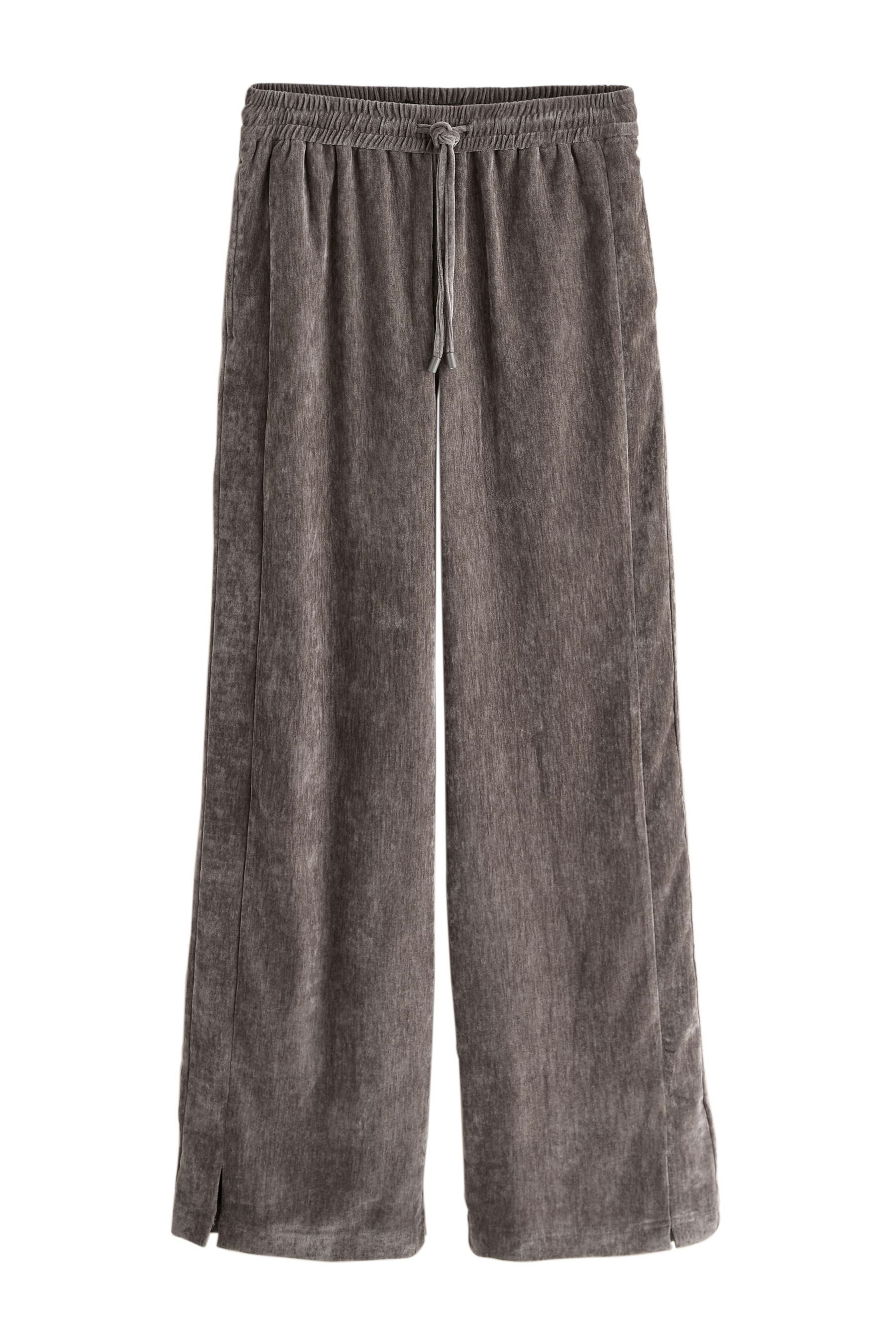 Next Samthose Hose aus Chenille mit weitem Bein (1-tlg)