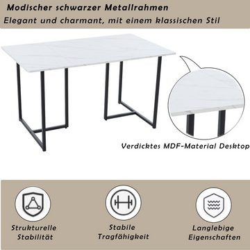 REDOM Esstisch Rechteckiger Esstisch (Küchentisch Gestell aus Metall, Küchentisch mit verstellbaren Füßen)