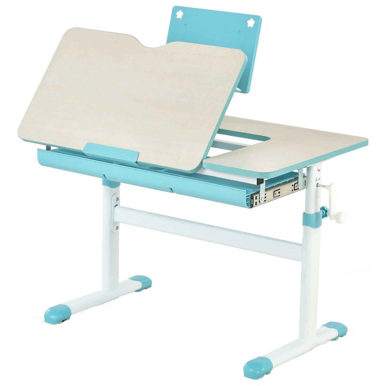 KOMFOTTEU Kinderschreibtisch, mit verstellbarer Tischplatte & Bücherständer günstig online kaufen