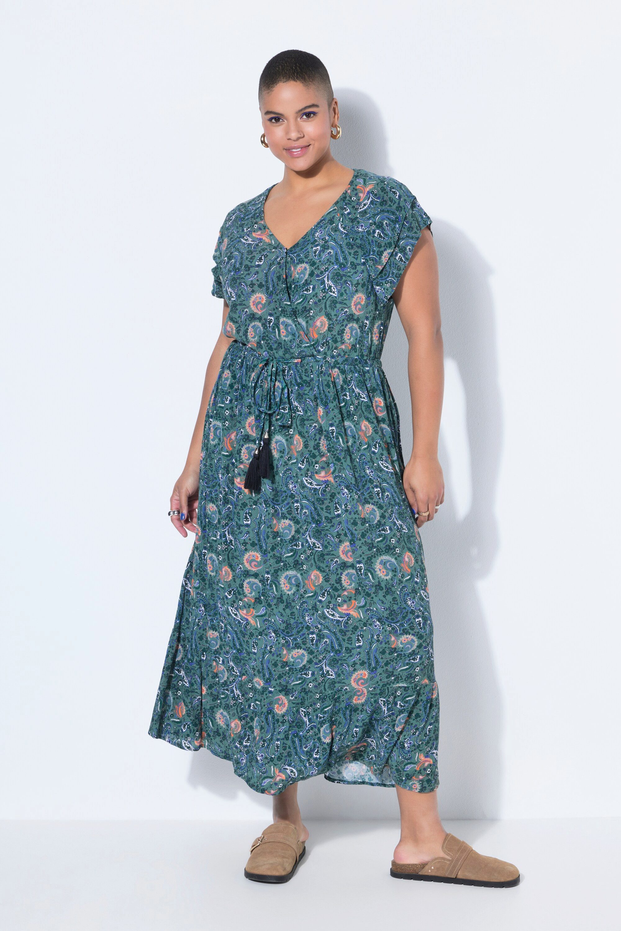 Studio Untold Maxikleid Midikleid Bindeband Paisleyprint