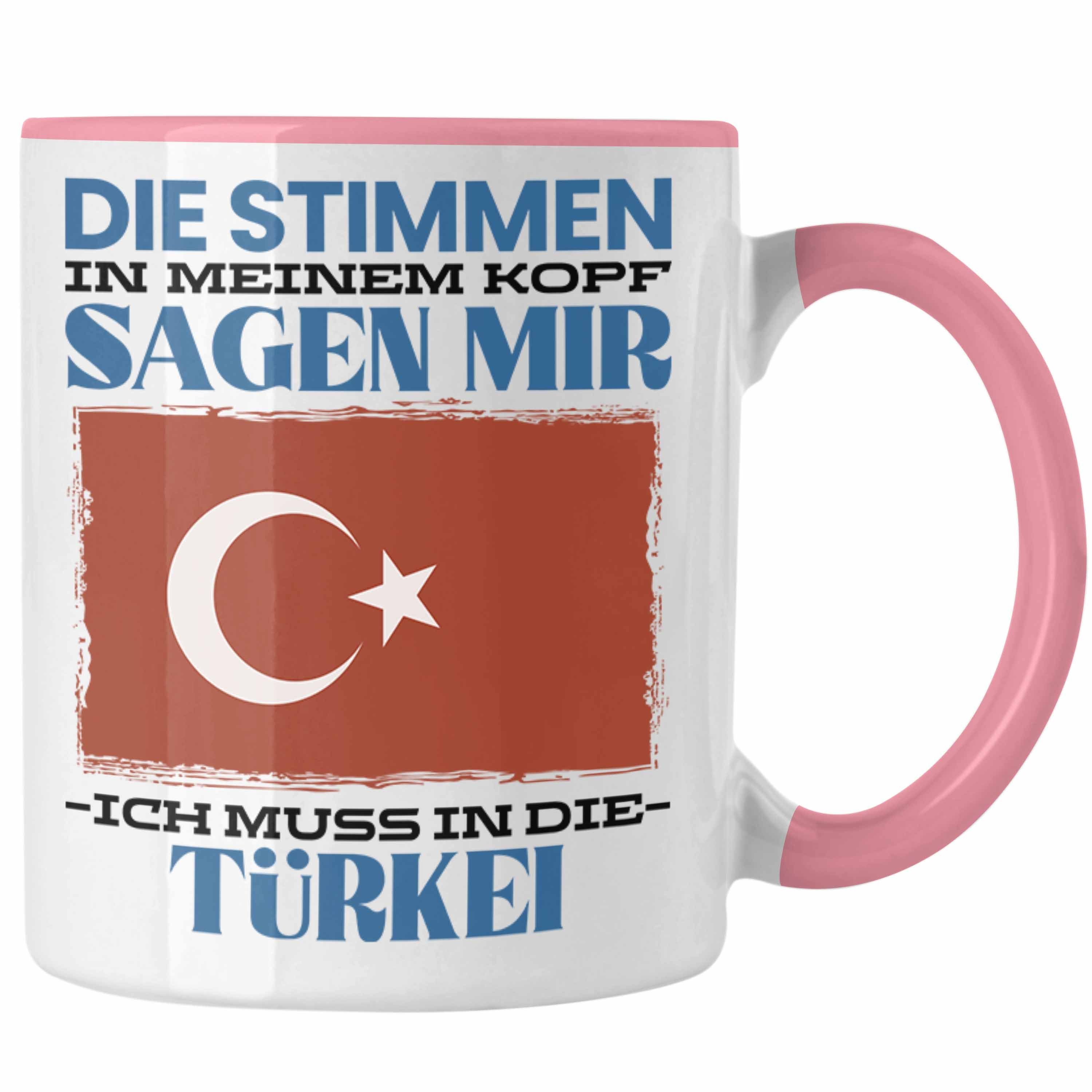 Trendation Tasse Türkei Tasse Urlaub Heimat Geschenk Spruch Türke Geschenkidee Rosa
