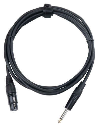Pronomic »XFJ XLR zu Klinke Kabel (unsymmetrisches Mikrofonkabel, Länge 5m, säure- und ölfest, Spannzangen-Zugentlastung)« Instrumentenkabel, Klinke 6.3mm, XLR 3-polig (250 cm), unsymmetrisches XLR/Klinke-Kabel