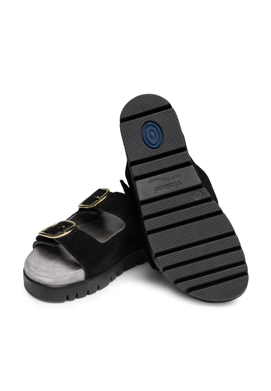 vitaform Damen Pantoletten Veloursleder Pantolette