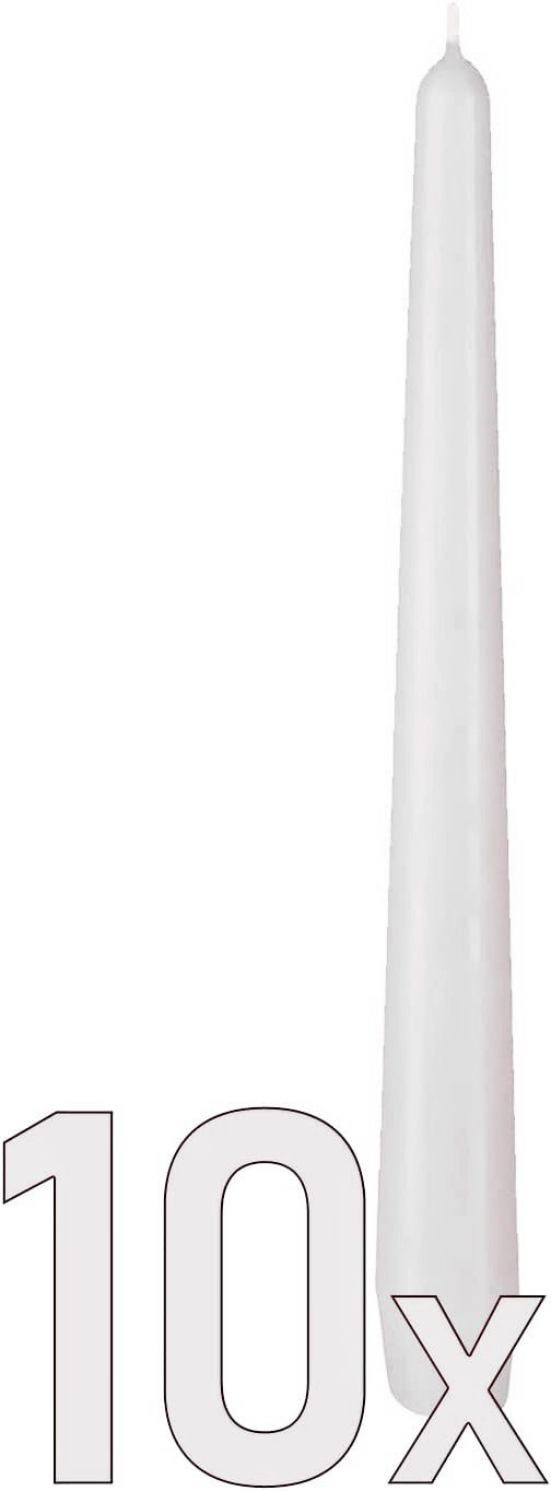 BRUBAKER Spitzkerze Premium Kerzen Set - bis zu 7,5 Stunden Brenndauer pro Kerze (Leuchterkerzen, 10-tlg., Halterkerzen Deko), 24 cm Tafelkerzen für Kerzenständer und Kronleuchter