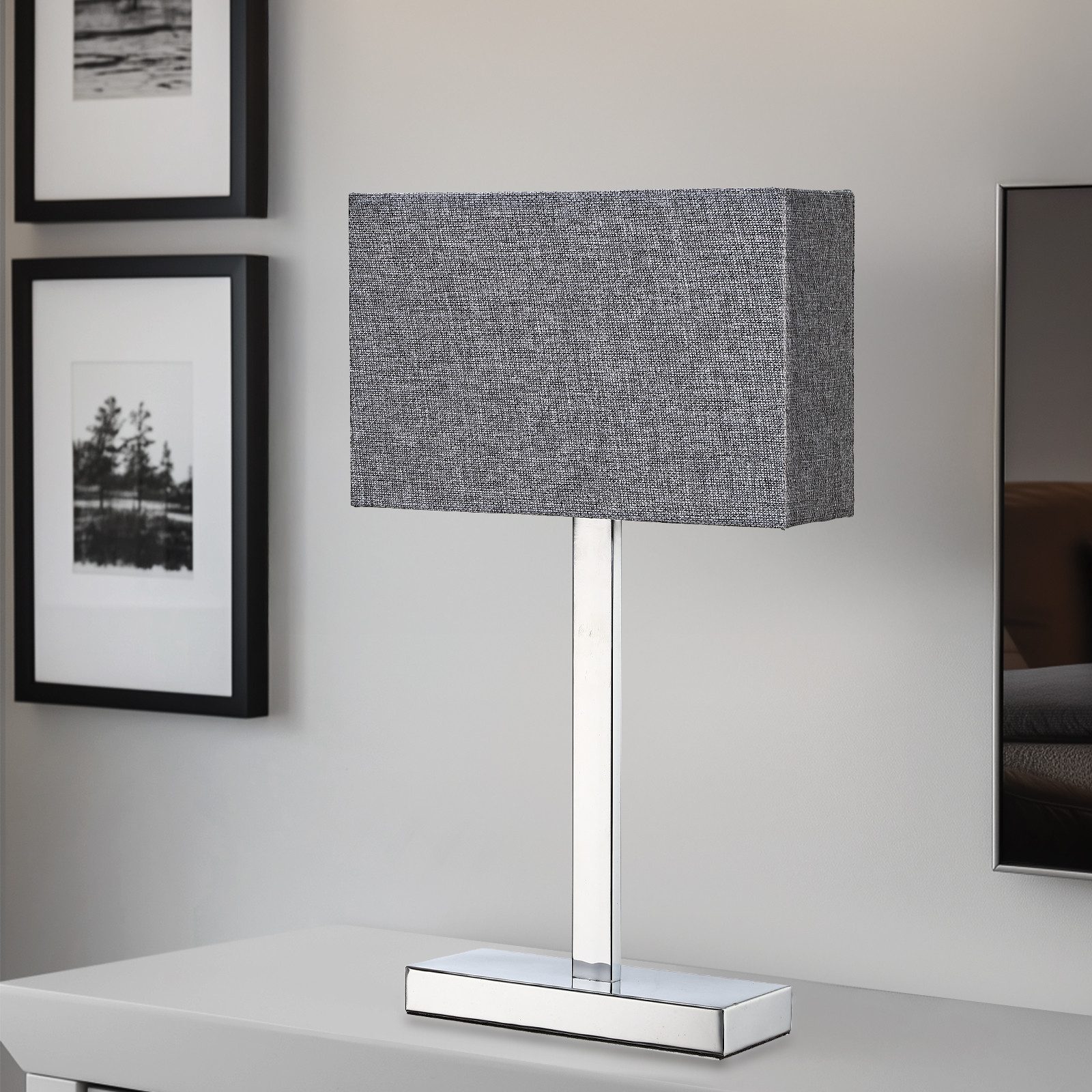 STANBOW Tischleuchte Tischlampe mit Leinenschirm & Metallsockel im Modern-S günstig online kaufen